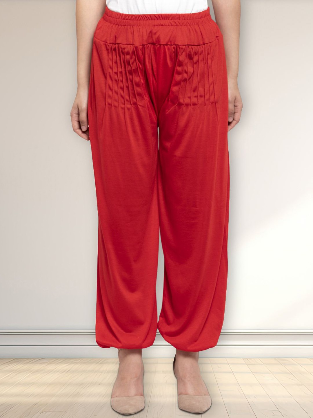 

Jinfo Women Solid Harem Pant, Red