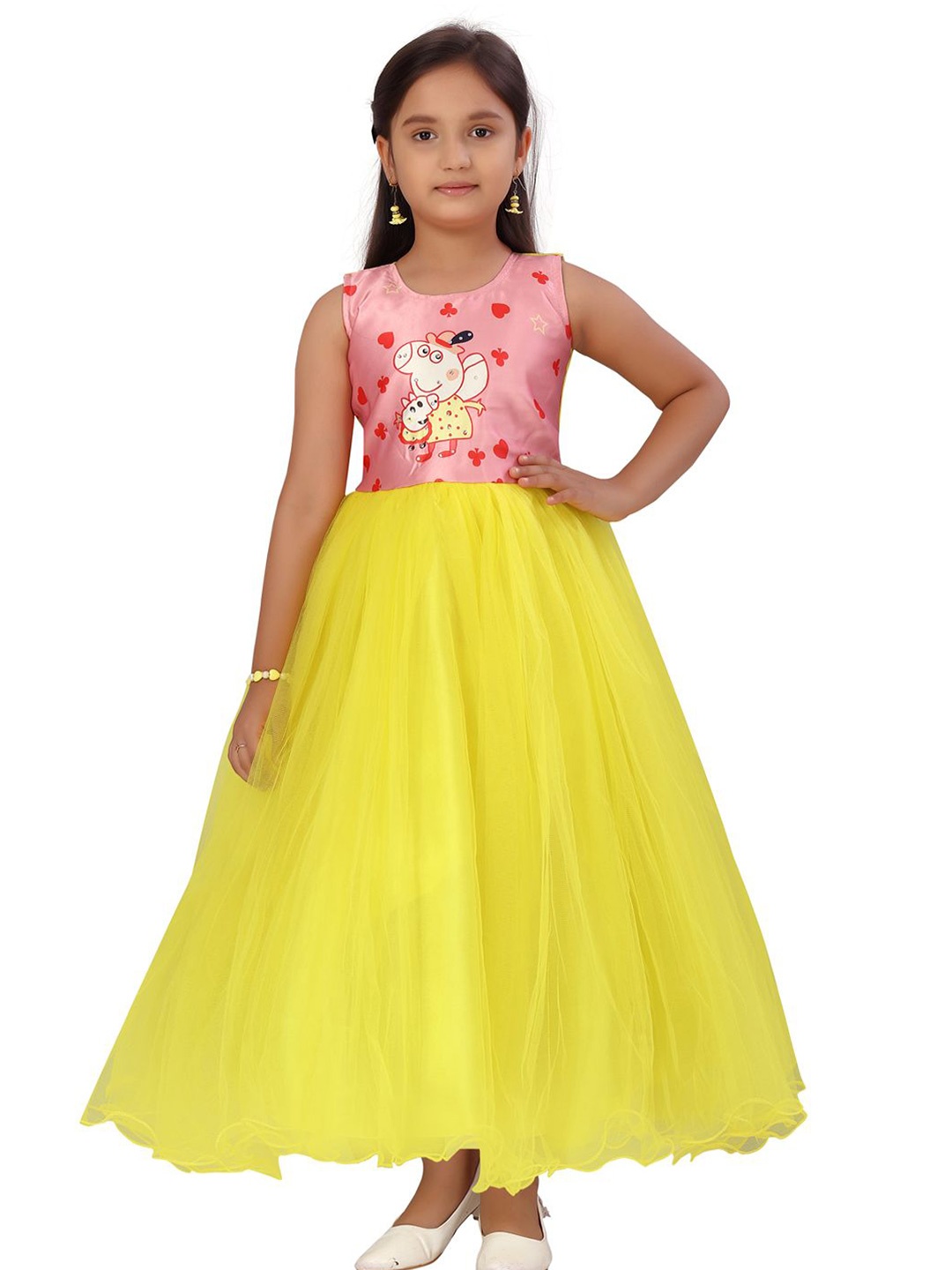 

YK Girls Fit & Flare Dress, Yellow