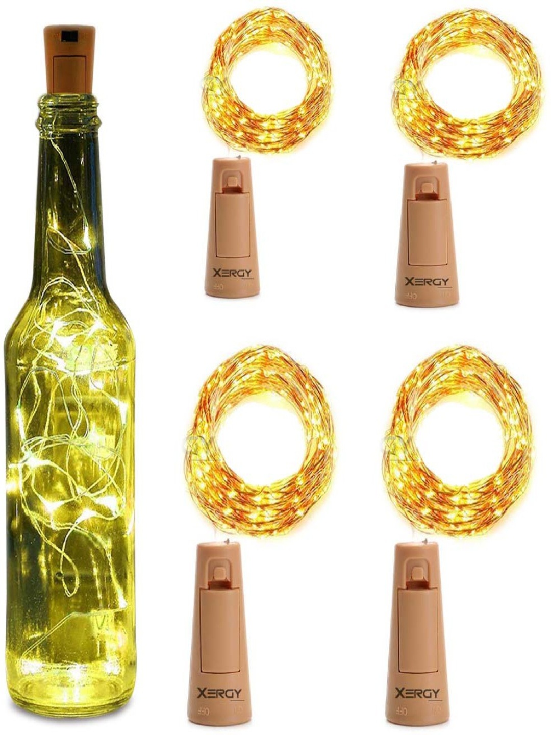 

ENORMITY Yellow 4 Pieces Rice Shape String Lights