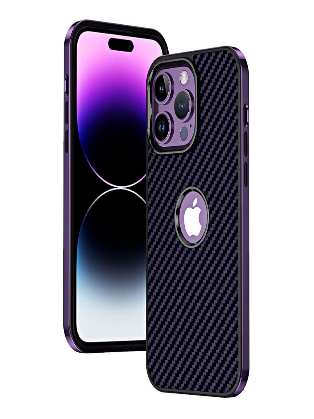 

Luxury Kase Geometric Printed iPhone 14 Pro Back Case Mobile Accessories, Purple