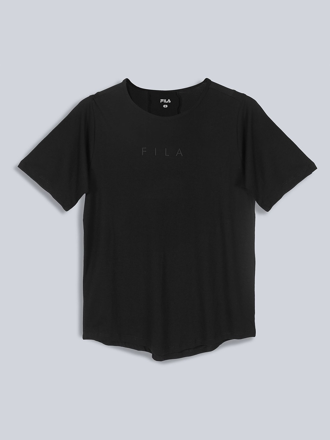 

FILA Women AJES Typography Printed Regular Fit Tshirts, Black