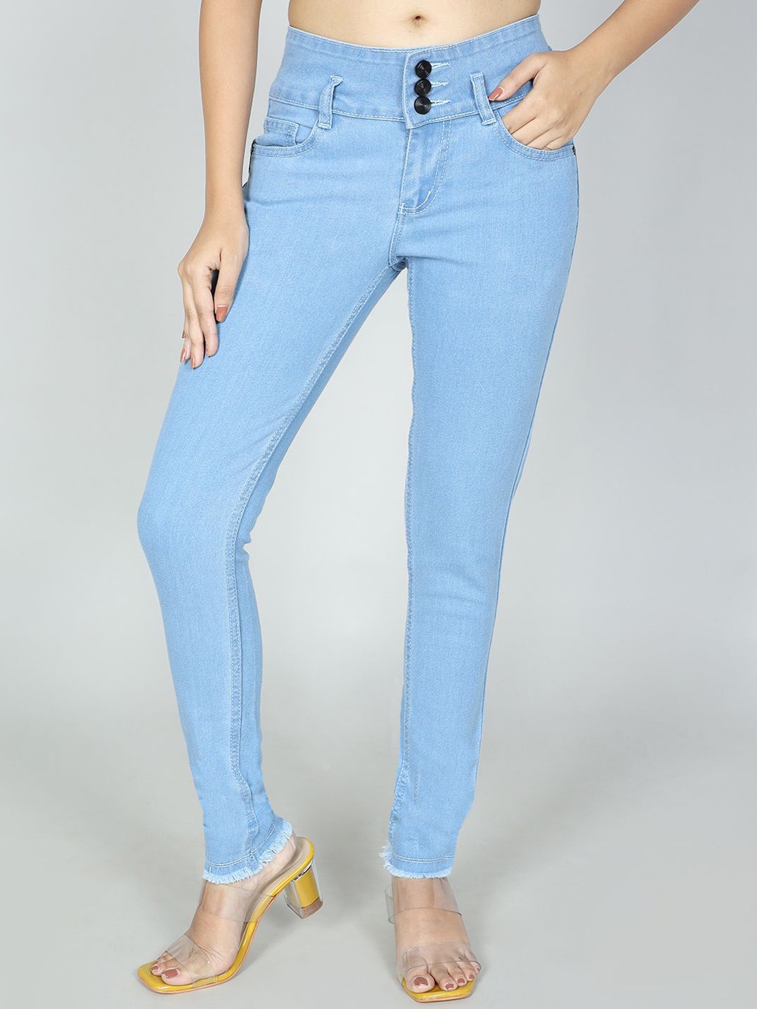 

Novio Women Comfort Slim Fit High-Rise Stretchable Jeans, Blue