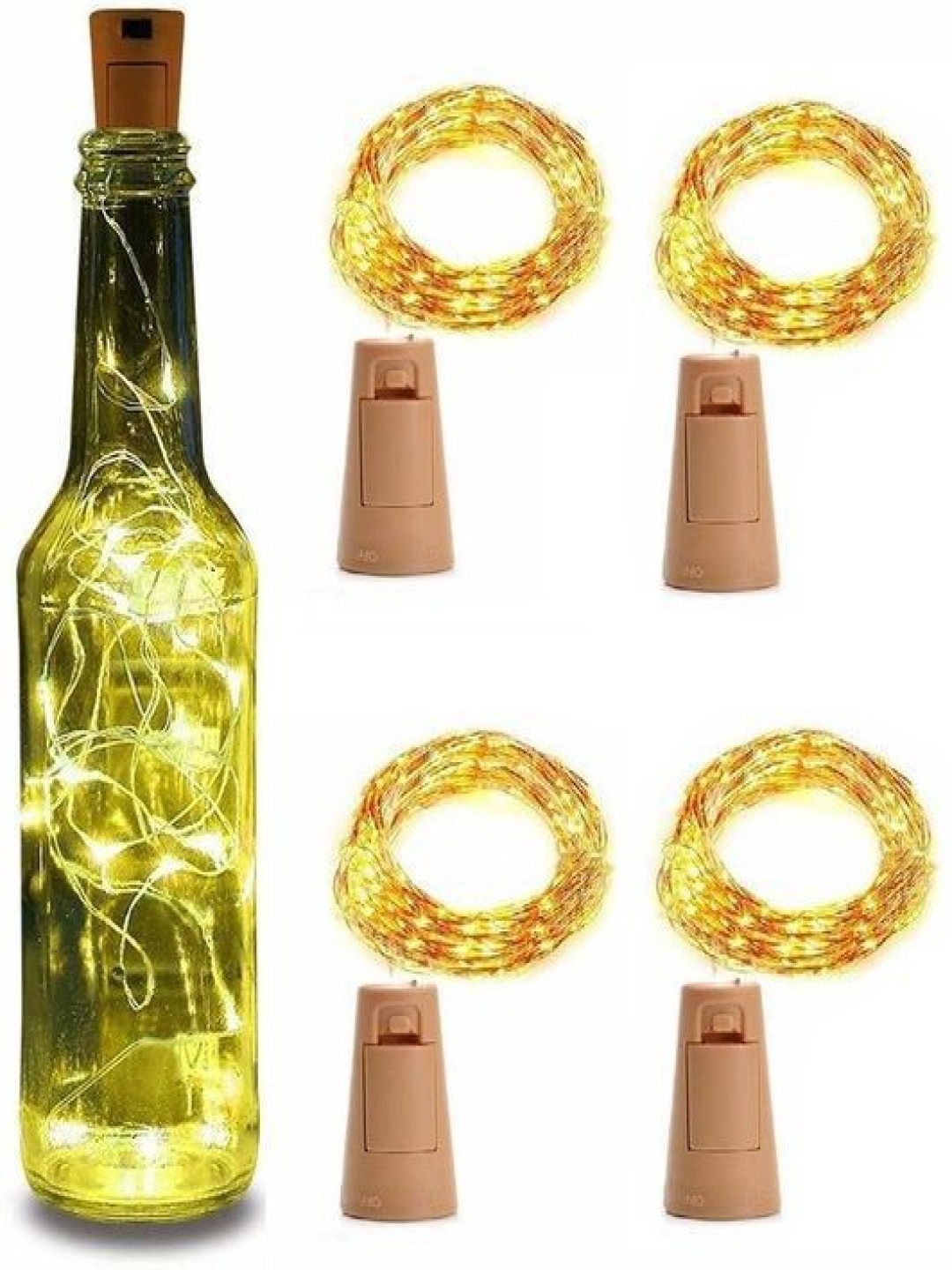 

ENORMITY Yellow 4 Pieces Rice Shape String Lights