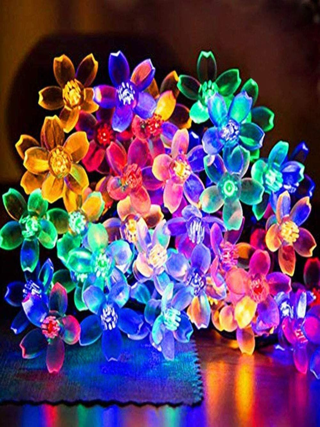 

ENORMITY Blue & Yellow Flower LED String Lights