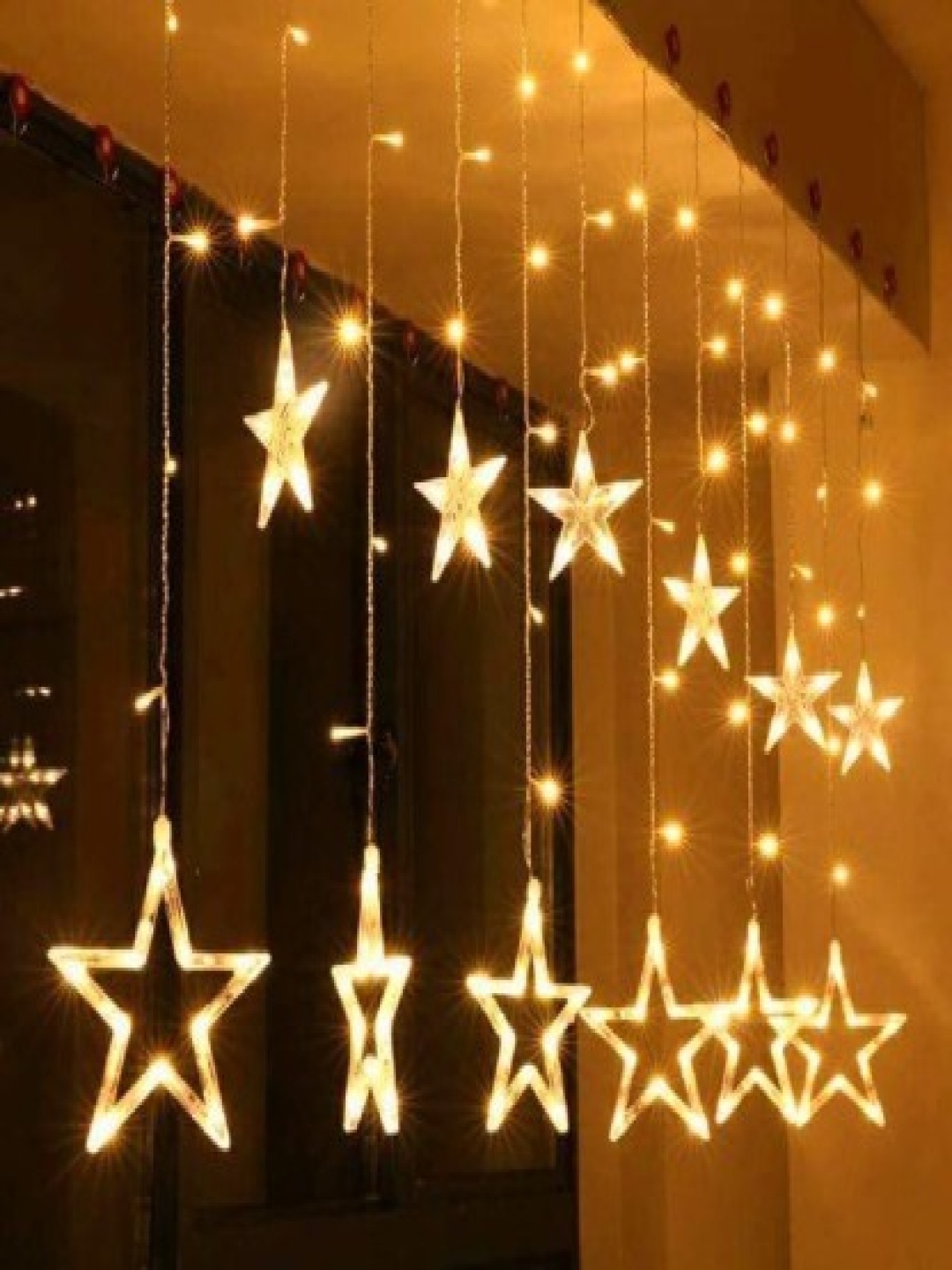 

SPARK WORLD Yellow Star Shaped LED String Lights