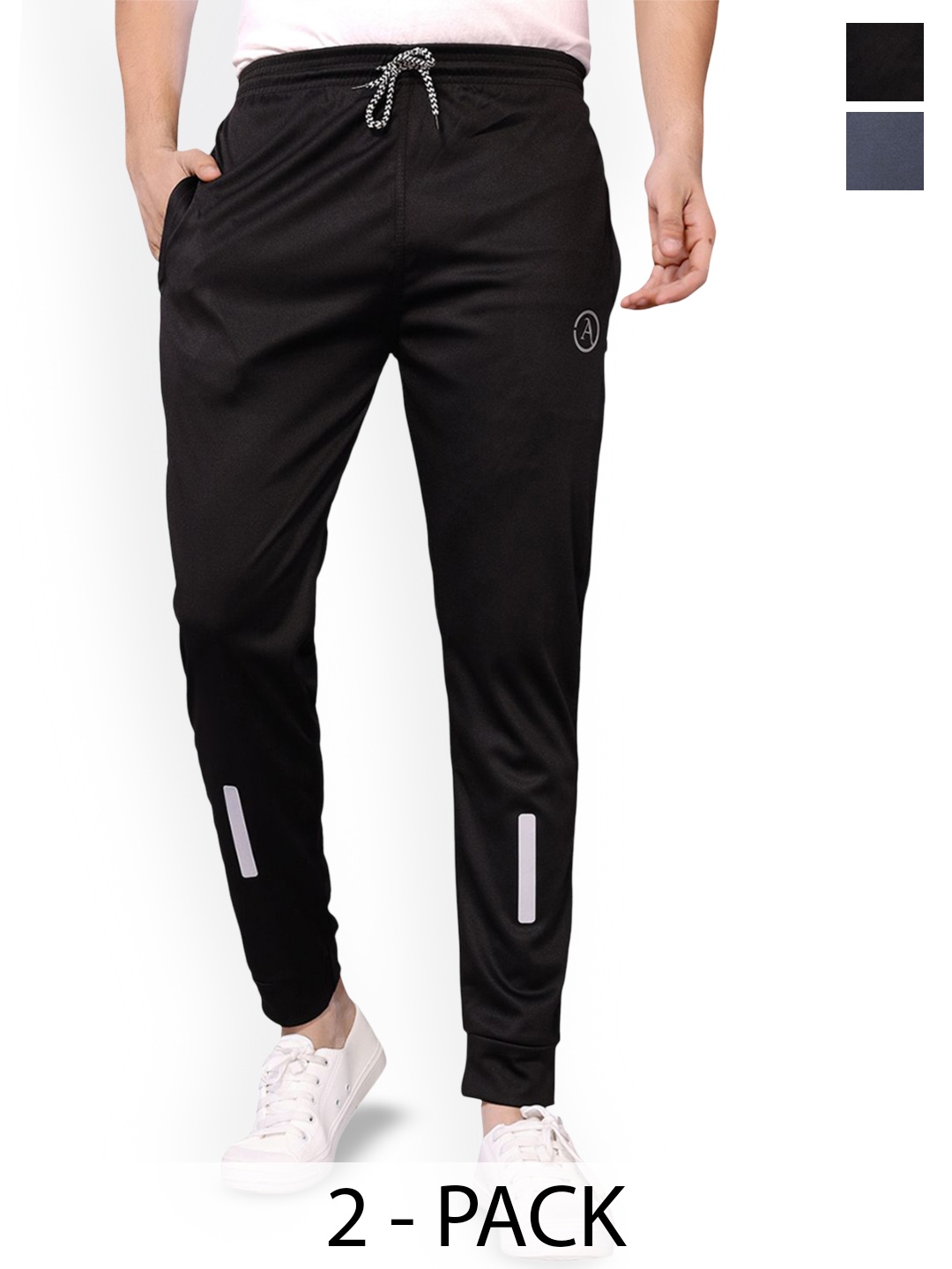 

Moda Rapido Men Pack Of 2 Mid Rise Joggers, Black