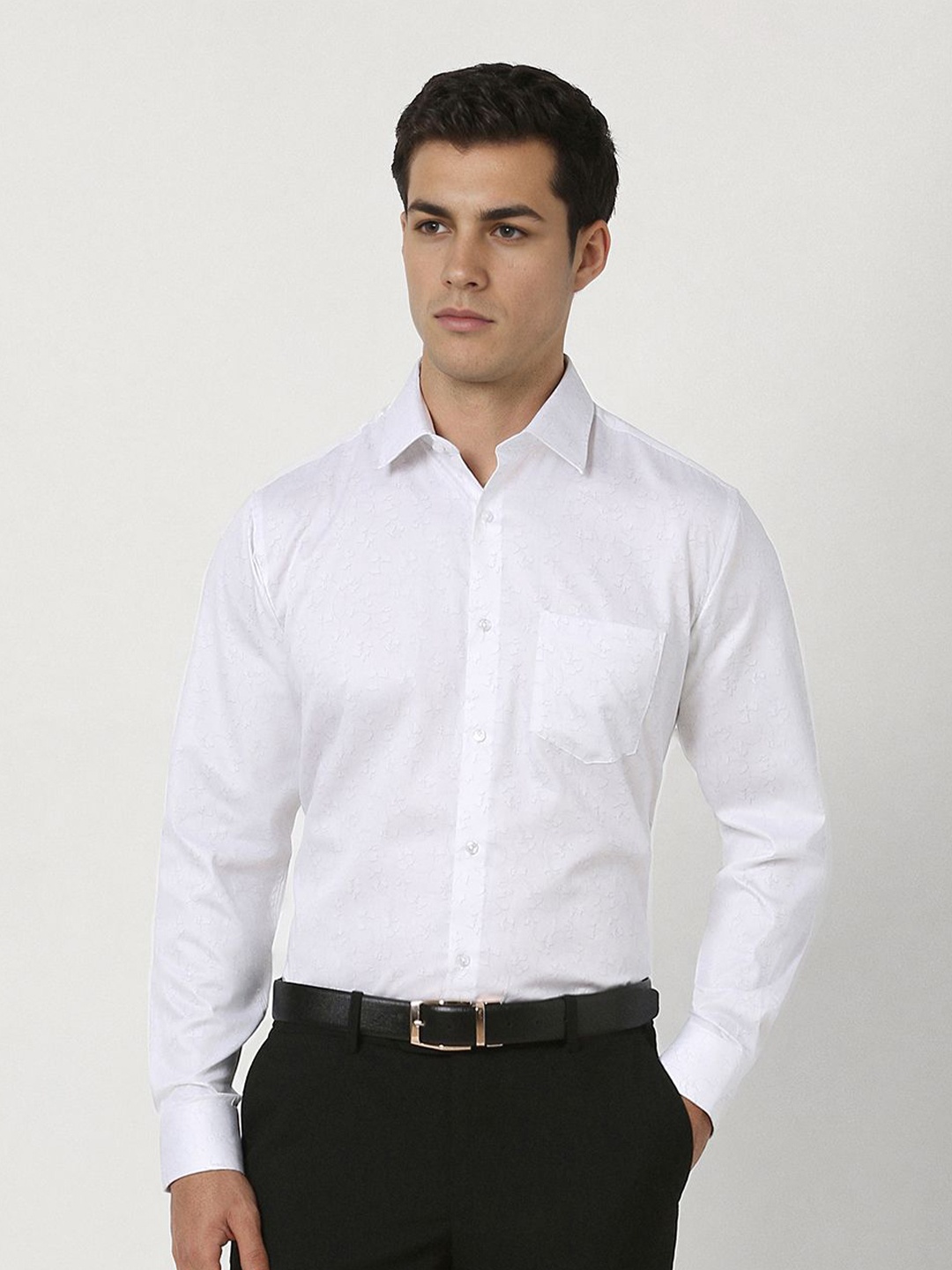 

Van Heusen Men Floral Opaque Printed Formal Shirt, White