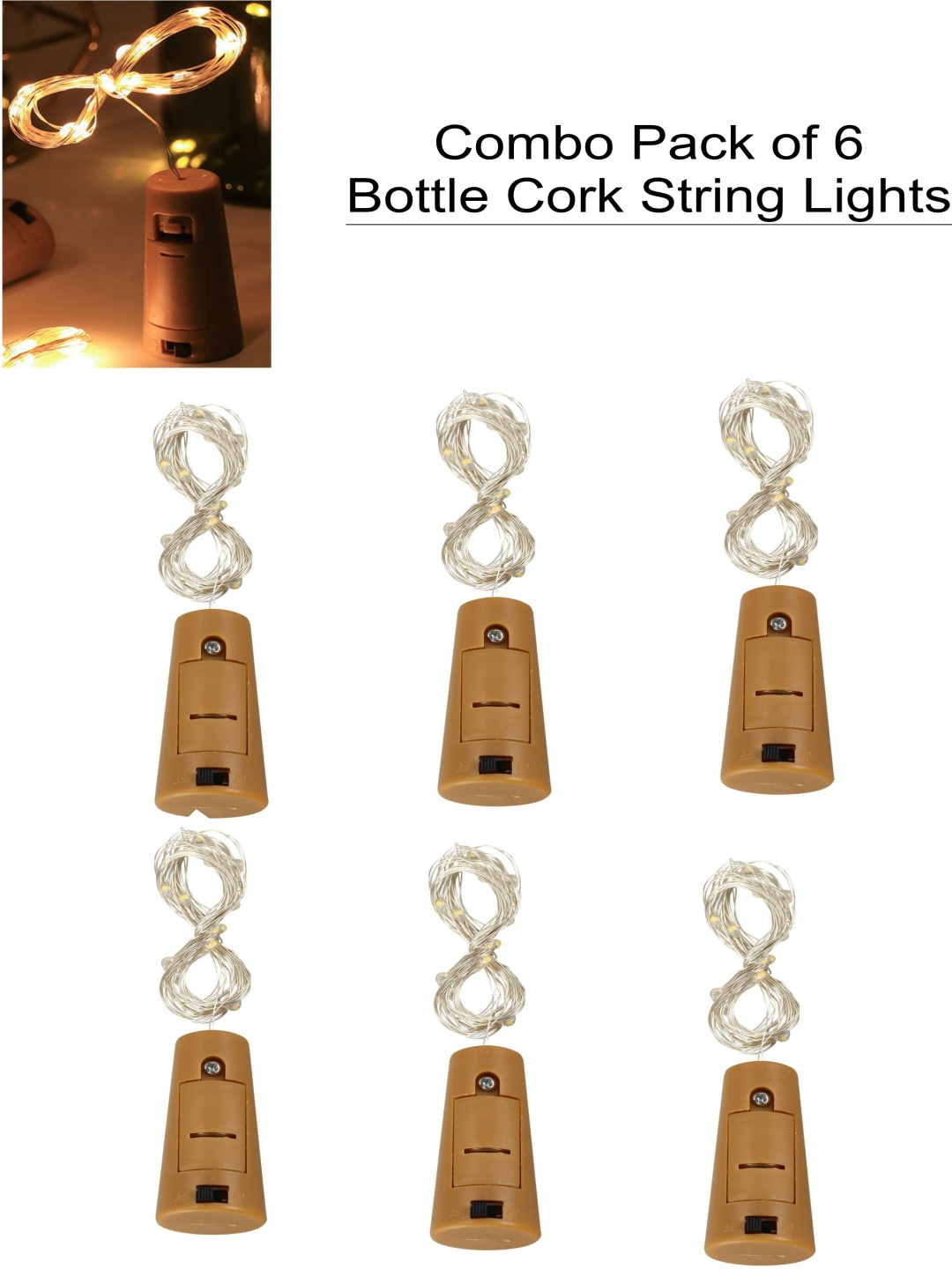 

SPARK WORLD Yellow 6 Pieces Rice-Shaped String Light