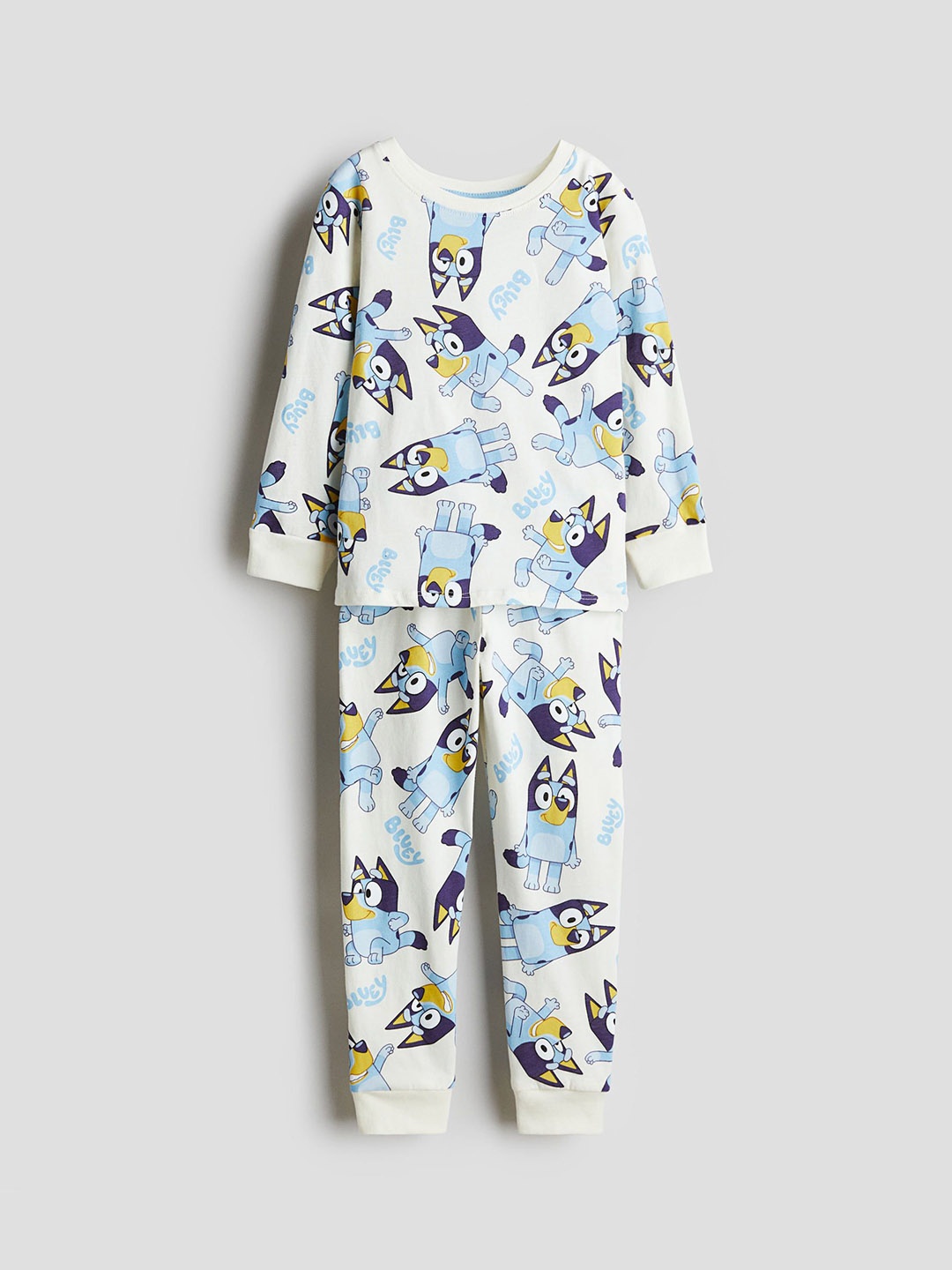 

H&M Printed Cotton Jersey Pyjamas, White