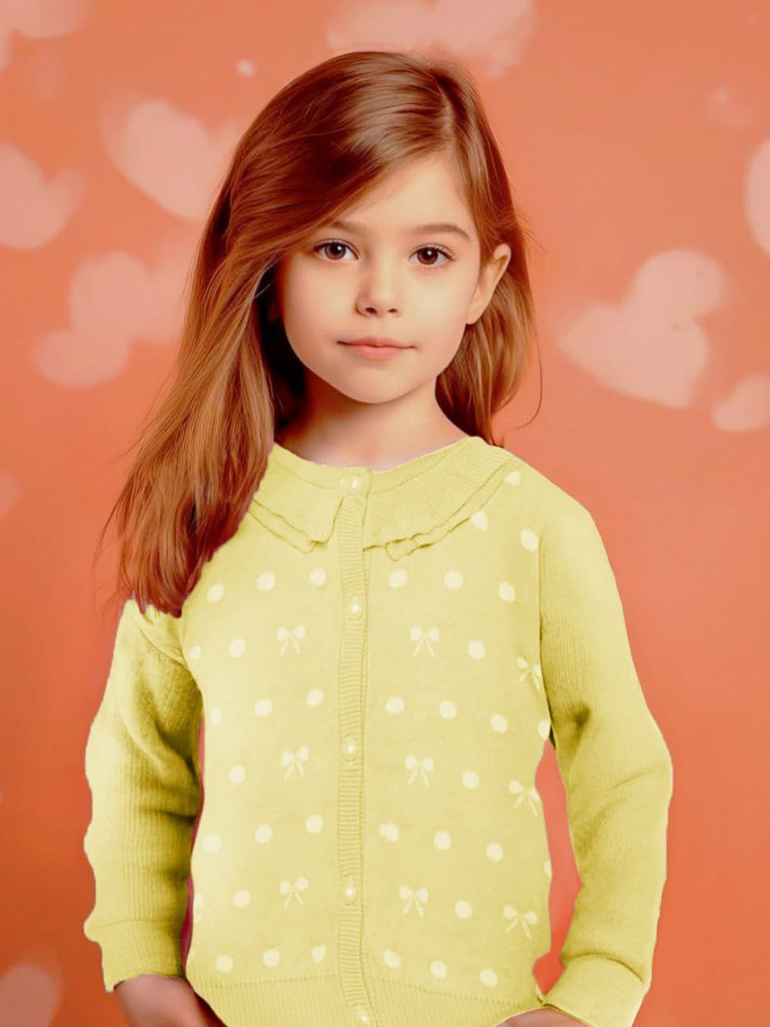 

MOMISY Unisex Kids Cable Knit Cardigan, Yellow