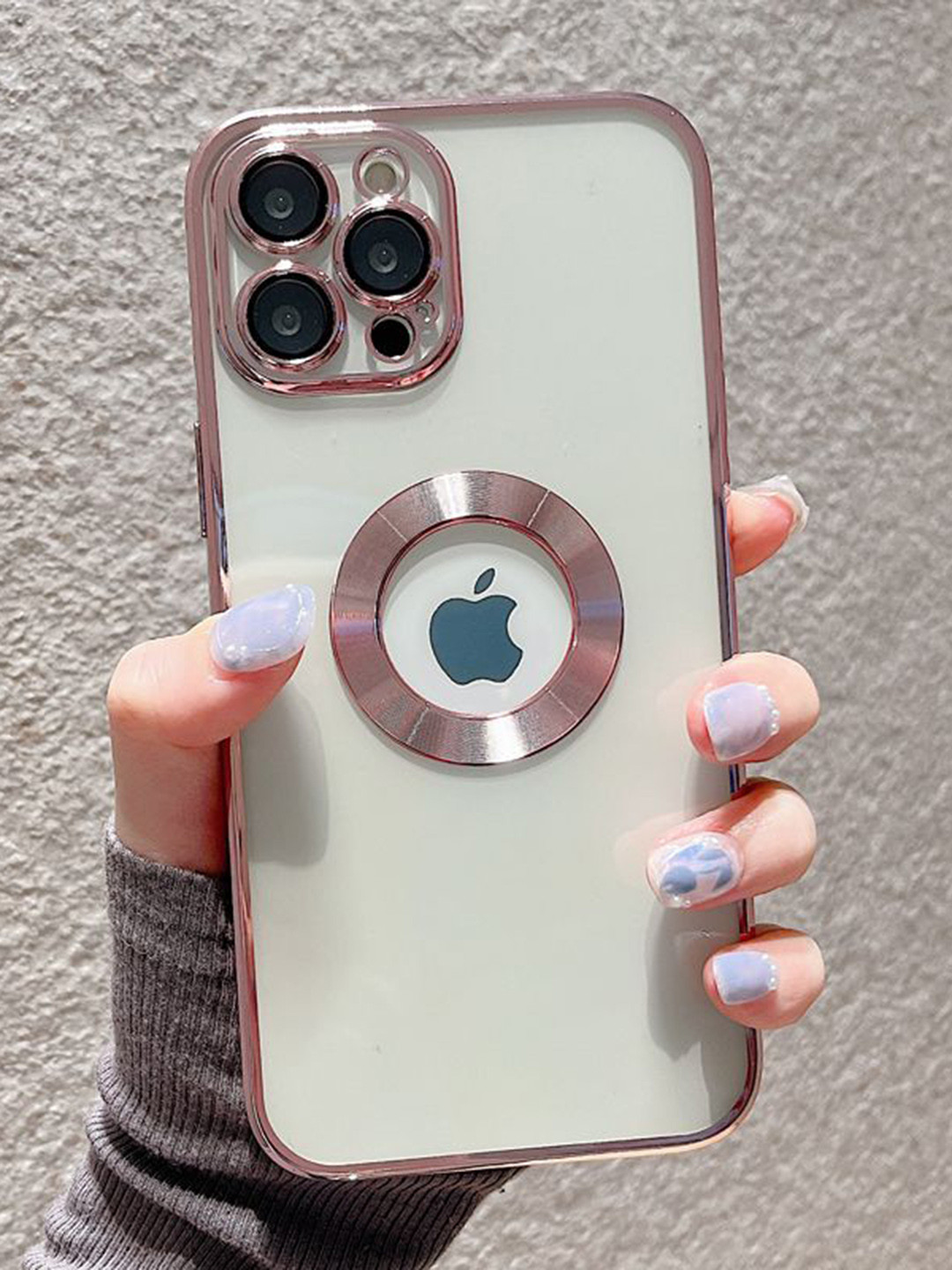 

Luxury Kase Transparent Plating Hole Logo iPhone 13 Pro Back Case