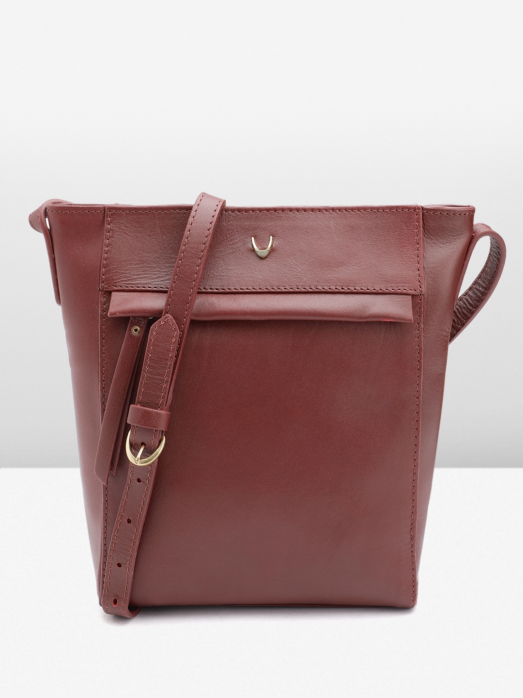 

Hidesign Leather Structured Sling Bag, Burgundy