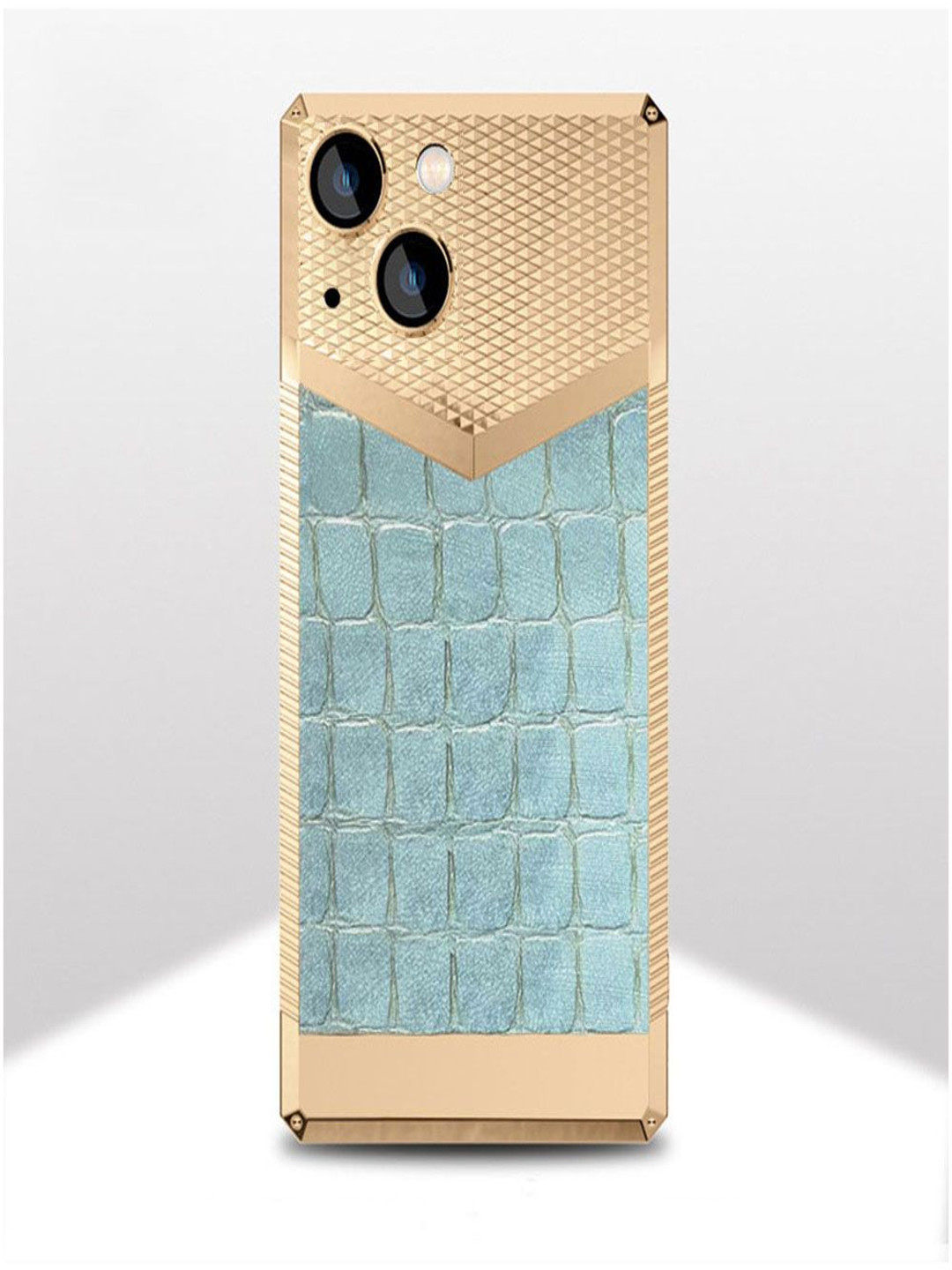 

Luxury Kase Geometric Printed iPhone 13 Back Case Mobile Accessories, Gold