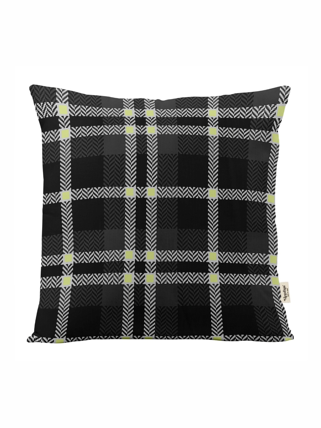 

Vargottam Black Set of 5 Checked Square Cushion Covers