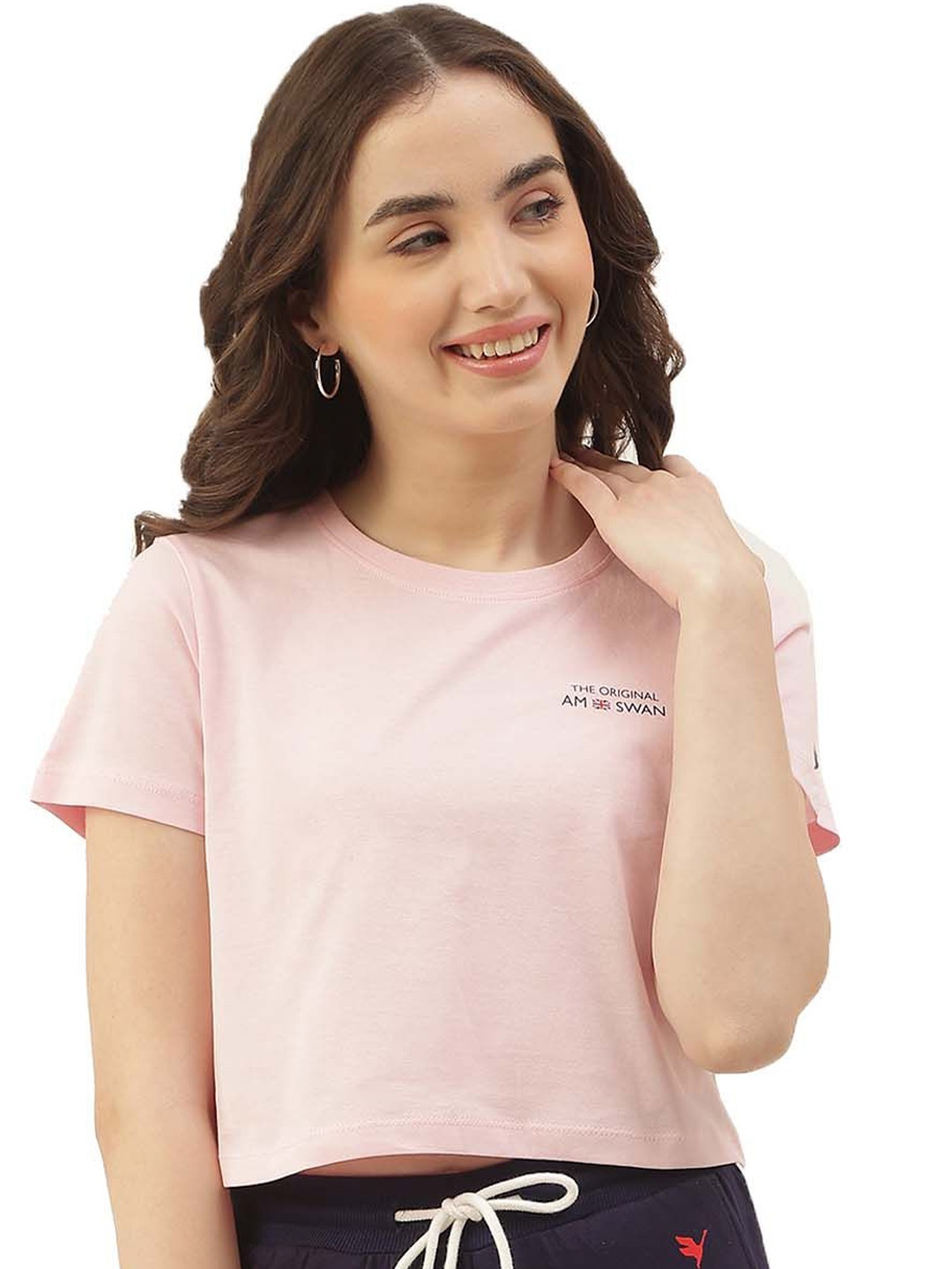 

AMSWAN Print Cotton Top, Pink