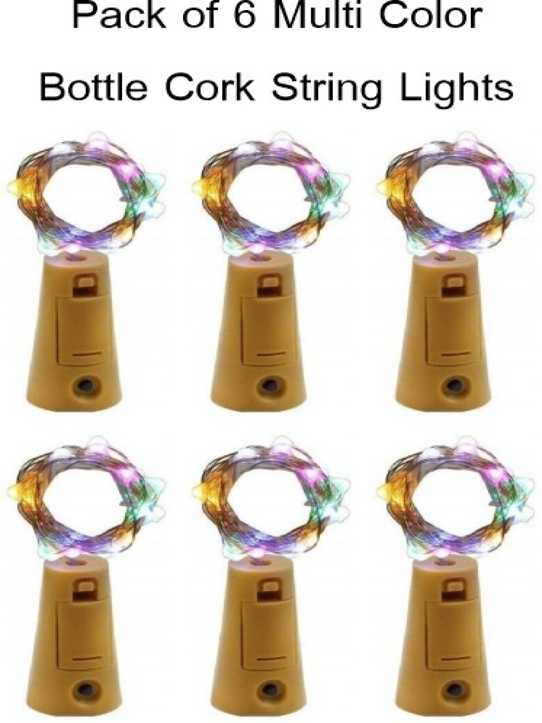 

SPARK WORLD 6 PCs Blue & Green Cork LED String Lights
