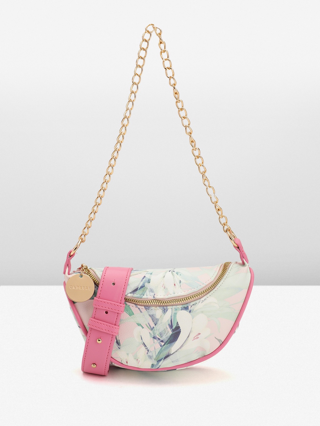 

Caprese Floral Printed Shoulder Bag, White