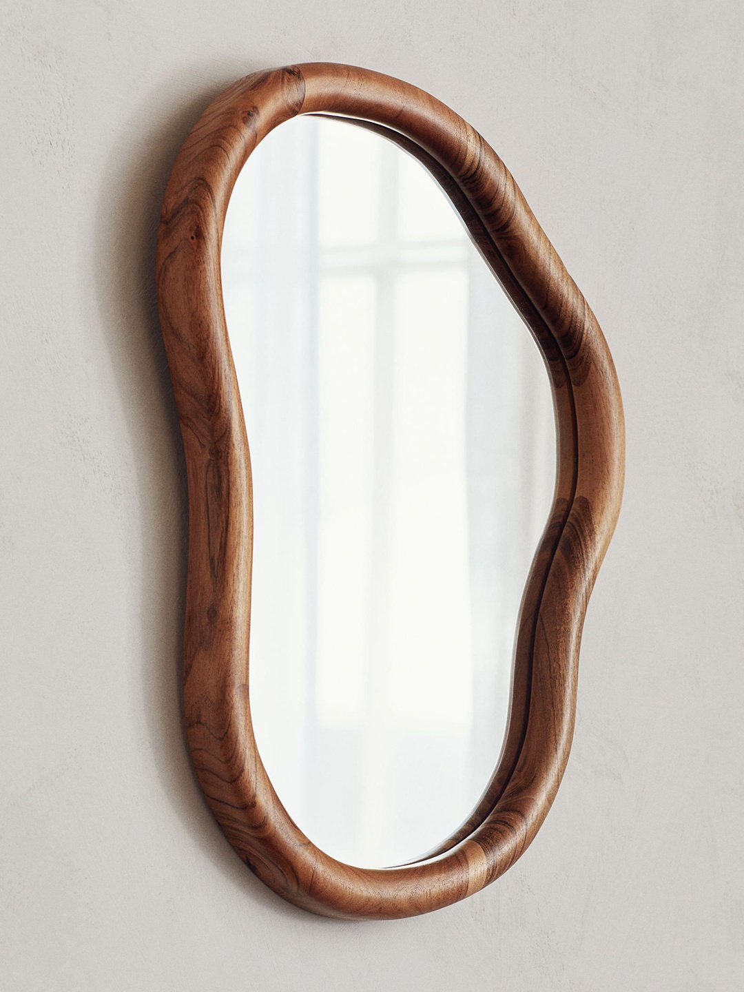 

H&M Beige Large Mango Wood Mirror