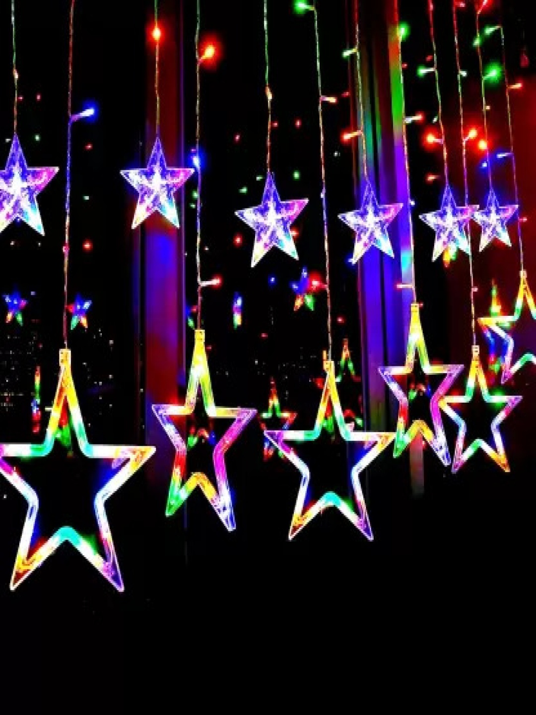 

SPARK WORLD Yellow & Green Star-Shaped String Lights