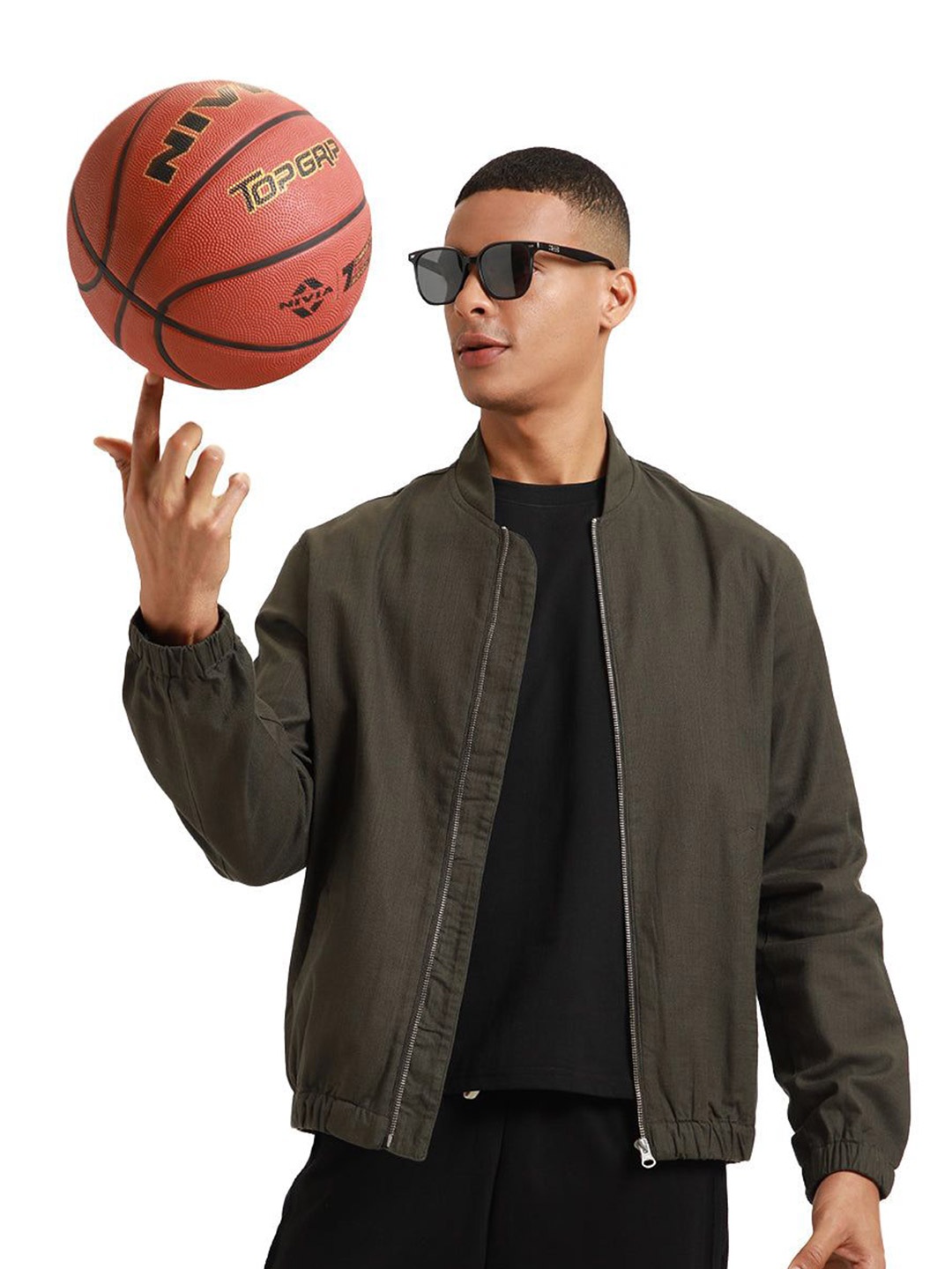 

Banana Club Deep Olive Green Bomber Linen Jacket