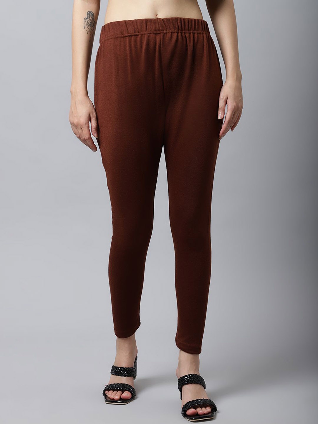 

Valles365 by S.C. Woolen Ankle-Length Leggings, Brown