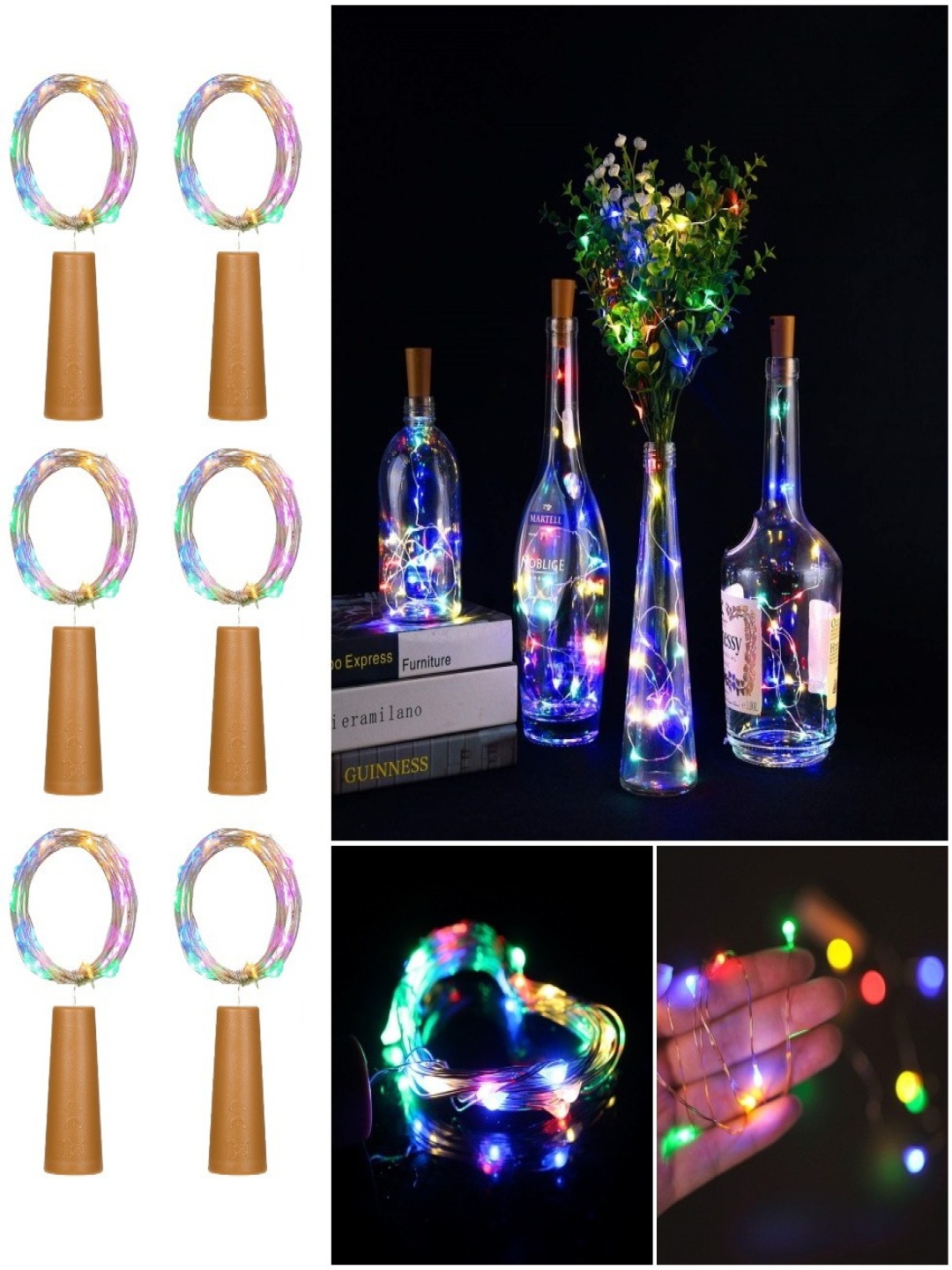 

SPARK WORLD Blue & Pink 6 Pieces Rice-Shaped String Lights
