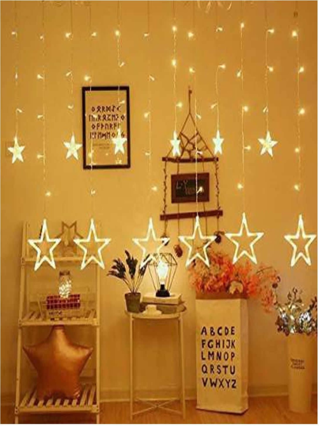 

SPARK WORLD Yellow Star Shape String Lights