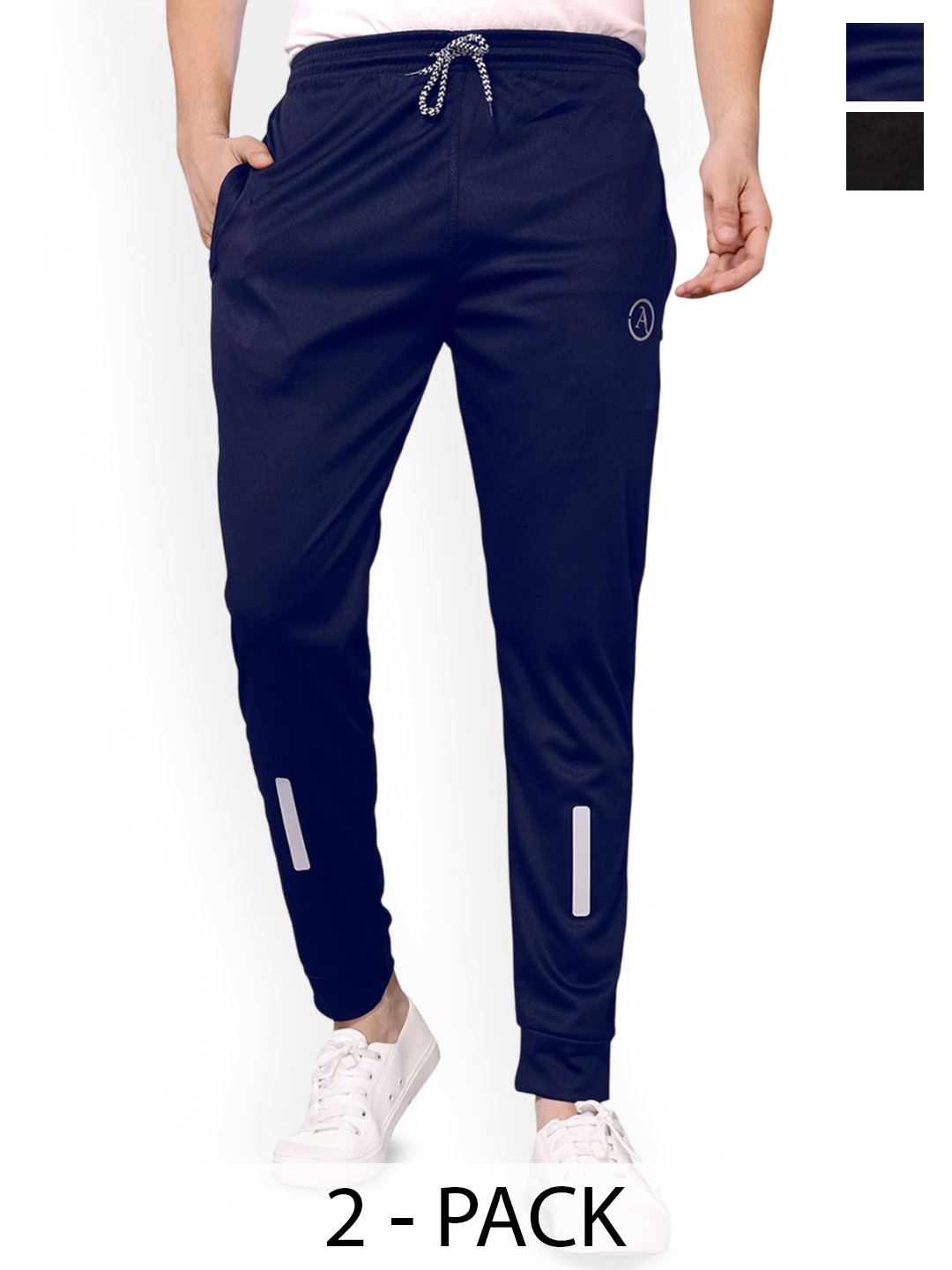 

Moda Rapido Men Pack Of 2 Regular Fit Mid Rise Joggers, Blue