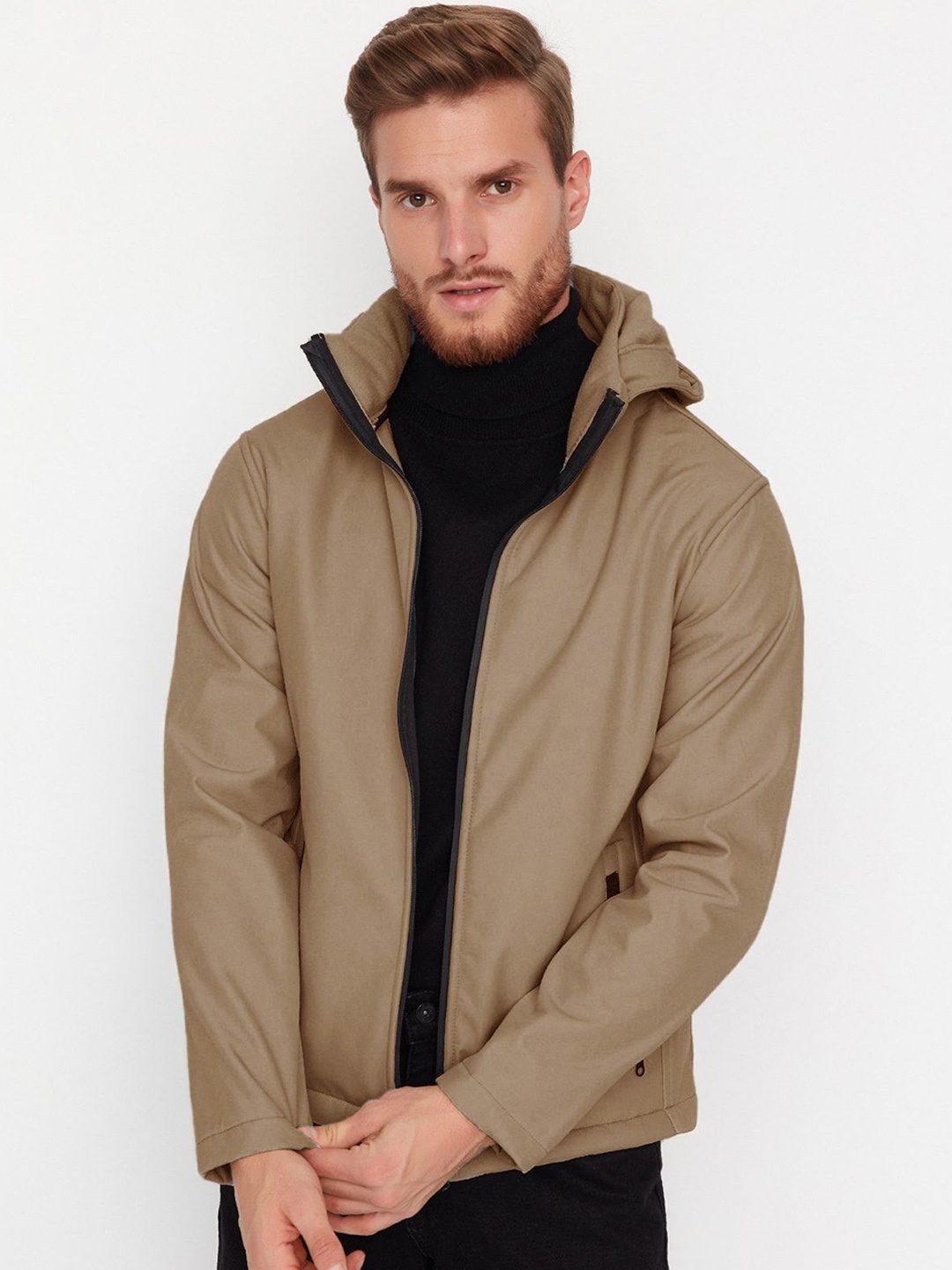 

Trendyol Long Sleeves Hooded Overcoat, Brown