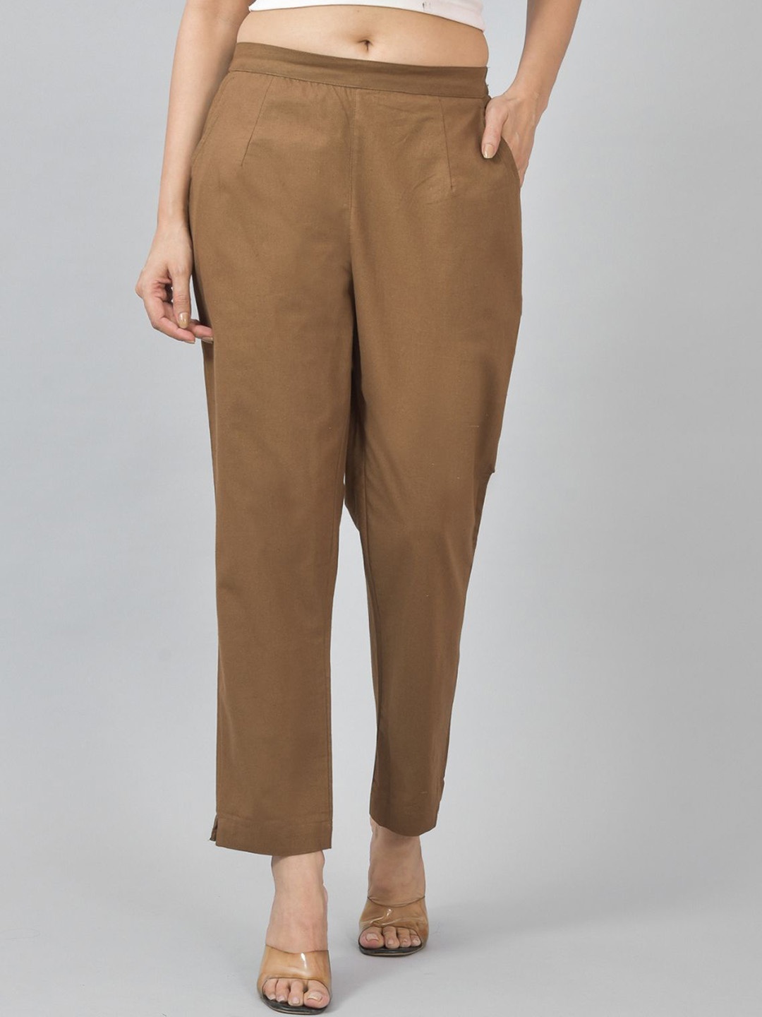 

GiftyBasket Women Relaxed Trousers, Brown