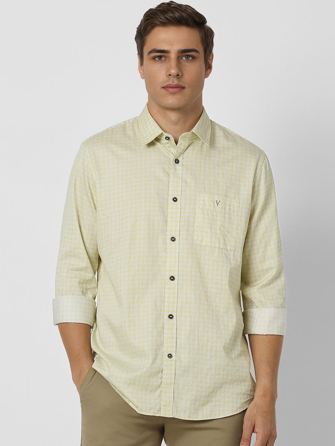 

Van Heusen Sport Men Slim Fit Ethnic Printed Cotton Casual Shirt, Yellow