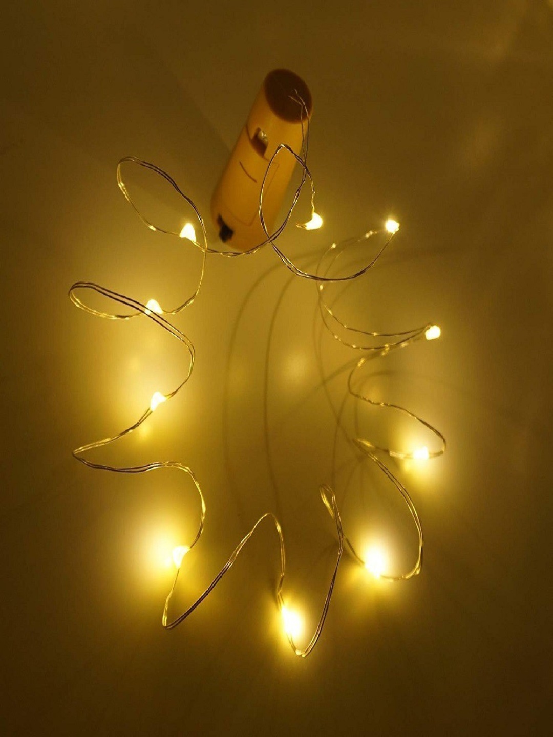 

SPARK WORLD Yellow 2 Pieces Rice Shaped Cork Fairy String Lights