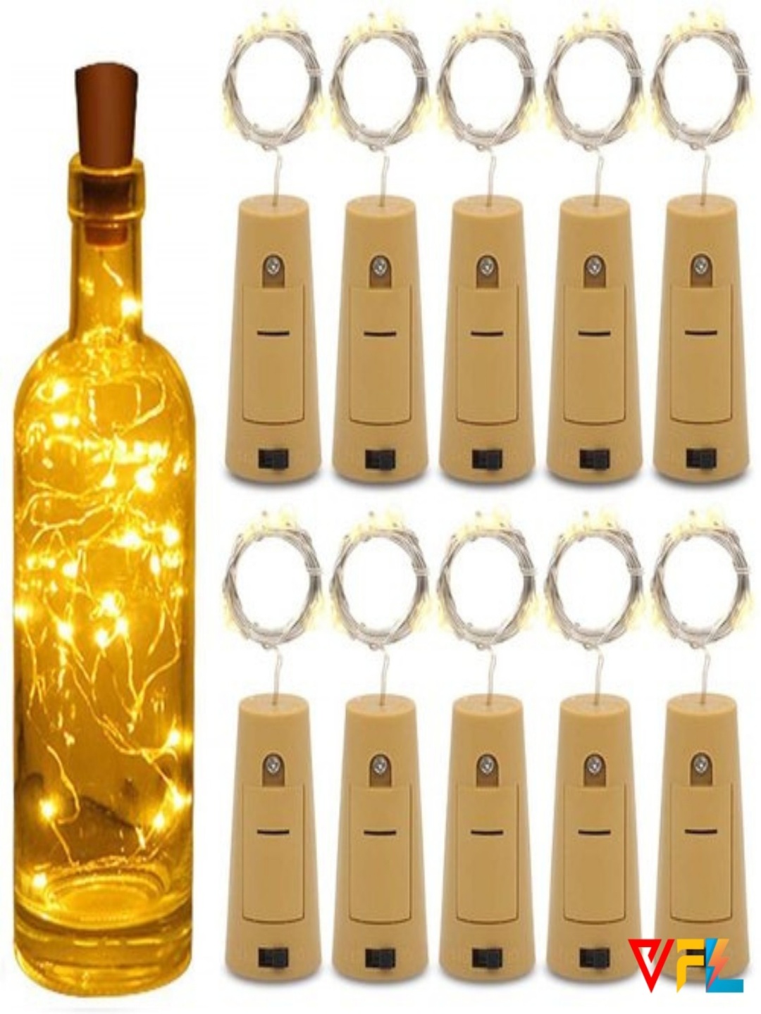 

SPARK WORLD 10-Pcs Yellow Rice Shaped String Lights