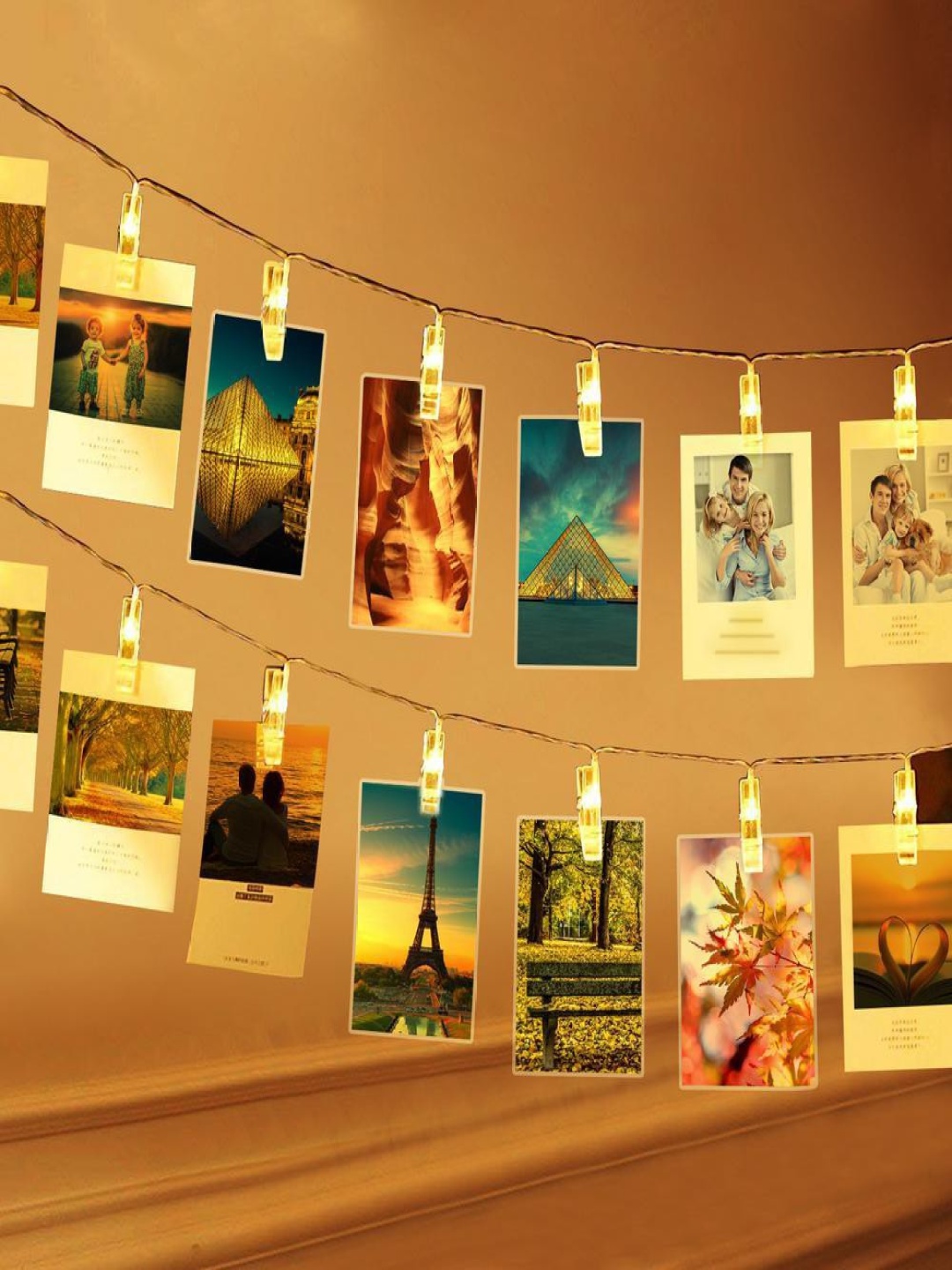 

ENORMITY Yellow Photo Clip Shaped LED String Lights, White