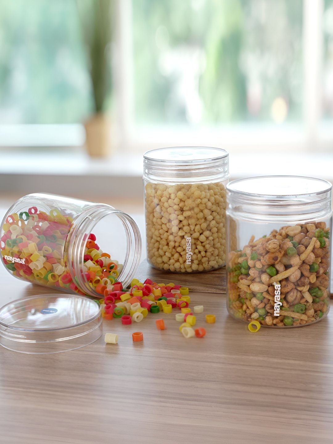 

Nayasa Globe Set Of 3 Transparent Container 750 ML