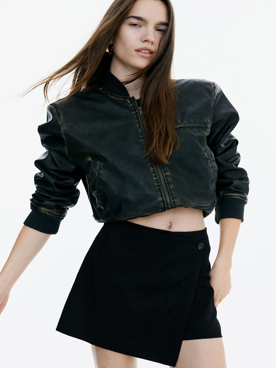 

H&M Wrap Skort, Black