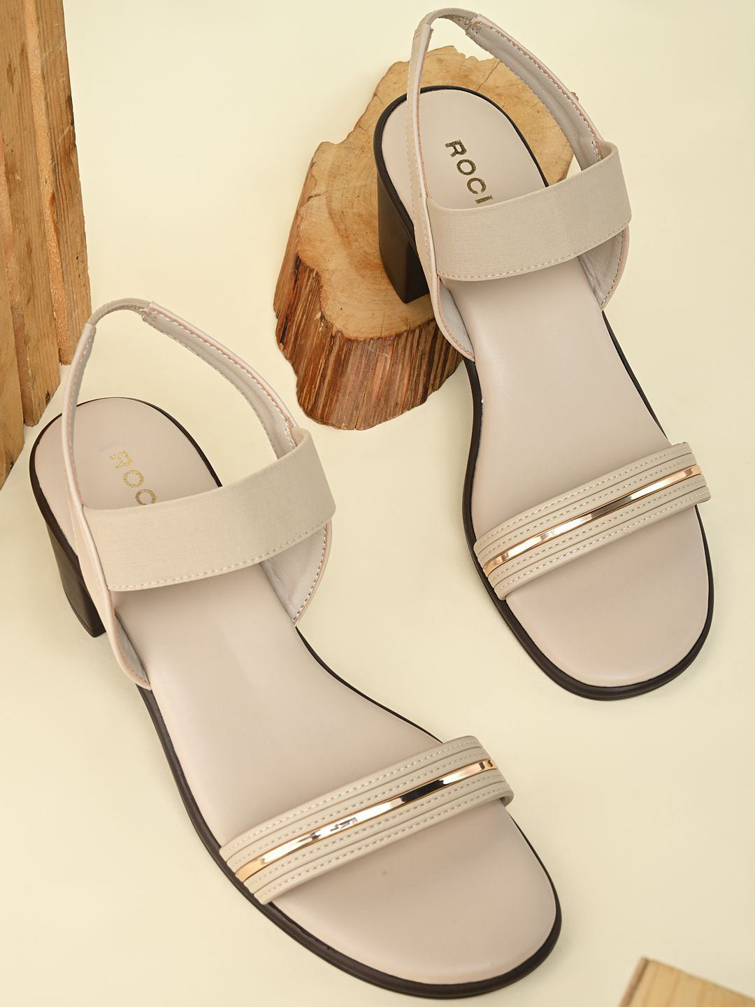 

Rocia Classic Block Heel Sandals, Beige