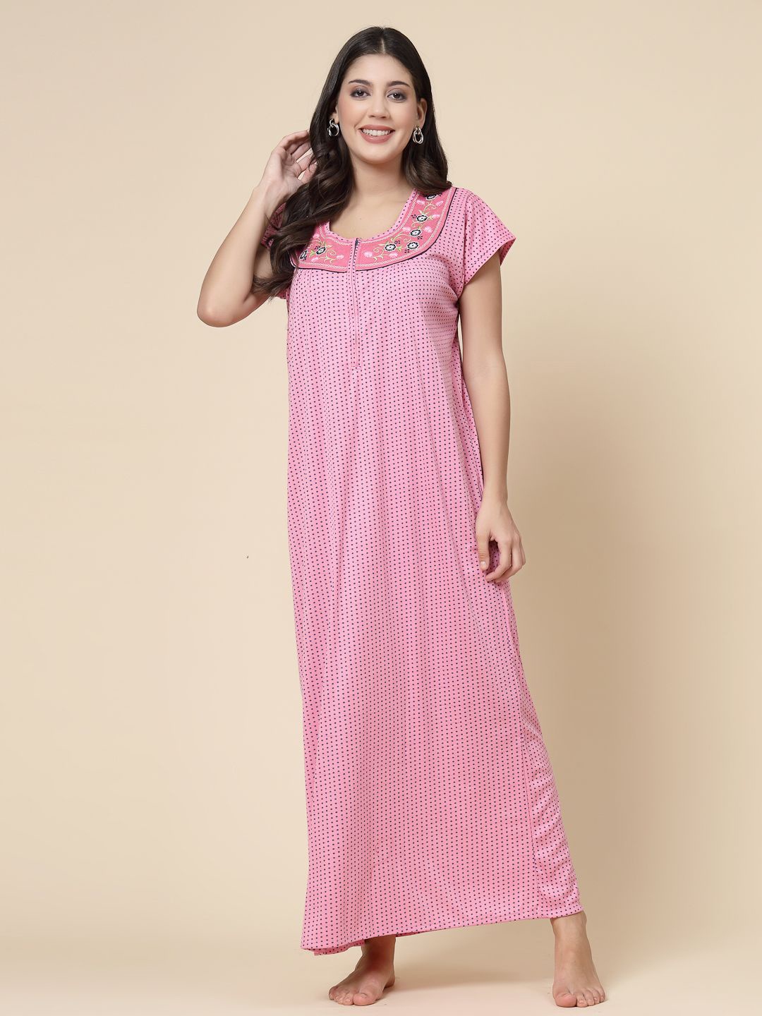 

CHUI MUI Printed Maxi Nightdress, Pink