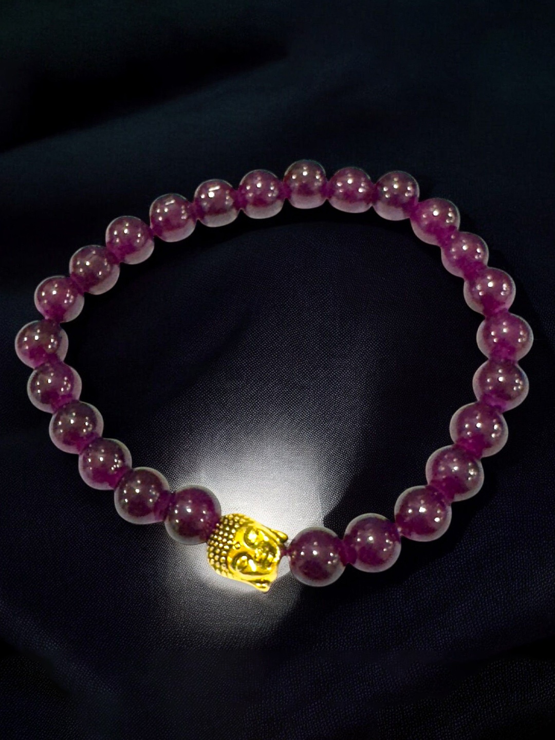 

AKLINA Artificial Beads Beaded Ceramic Elasticated Bracelet, Purple