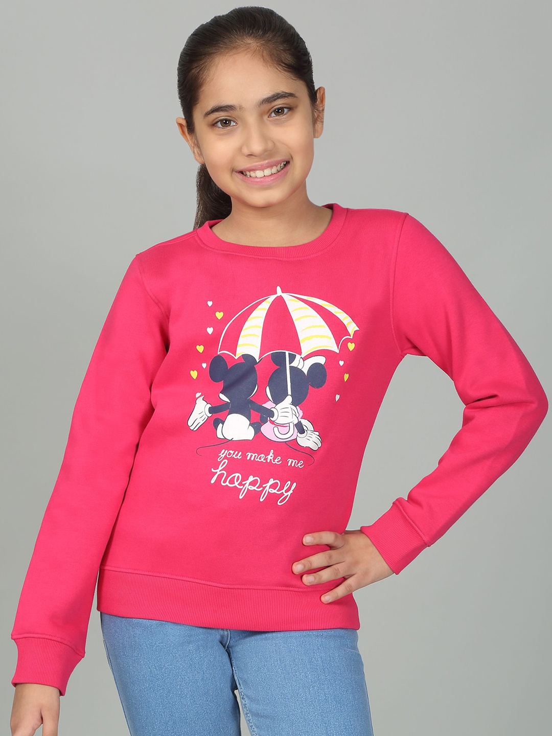 

Cantabil Girls Printed Sweatshirt, Pink