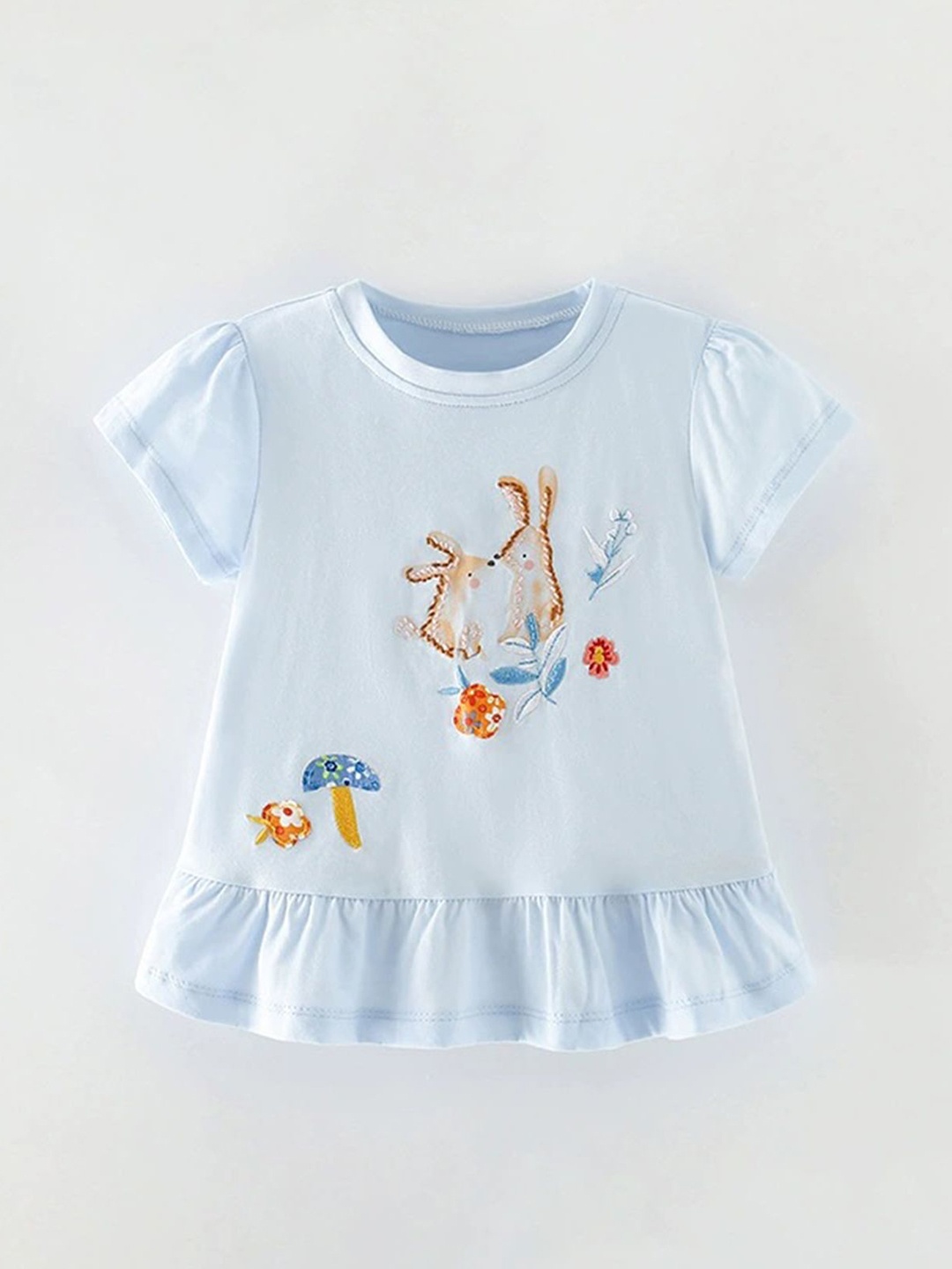

LULU & SKY Print Cotton Top, Blue