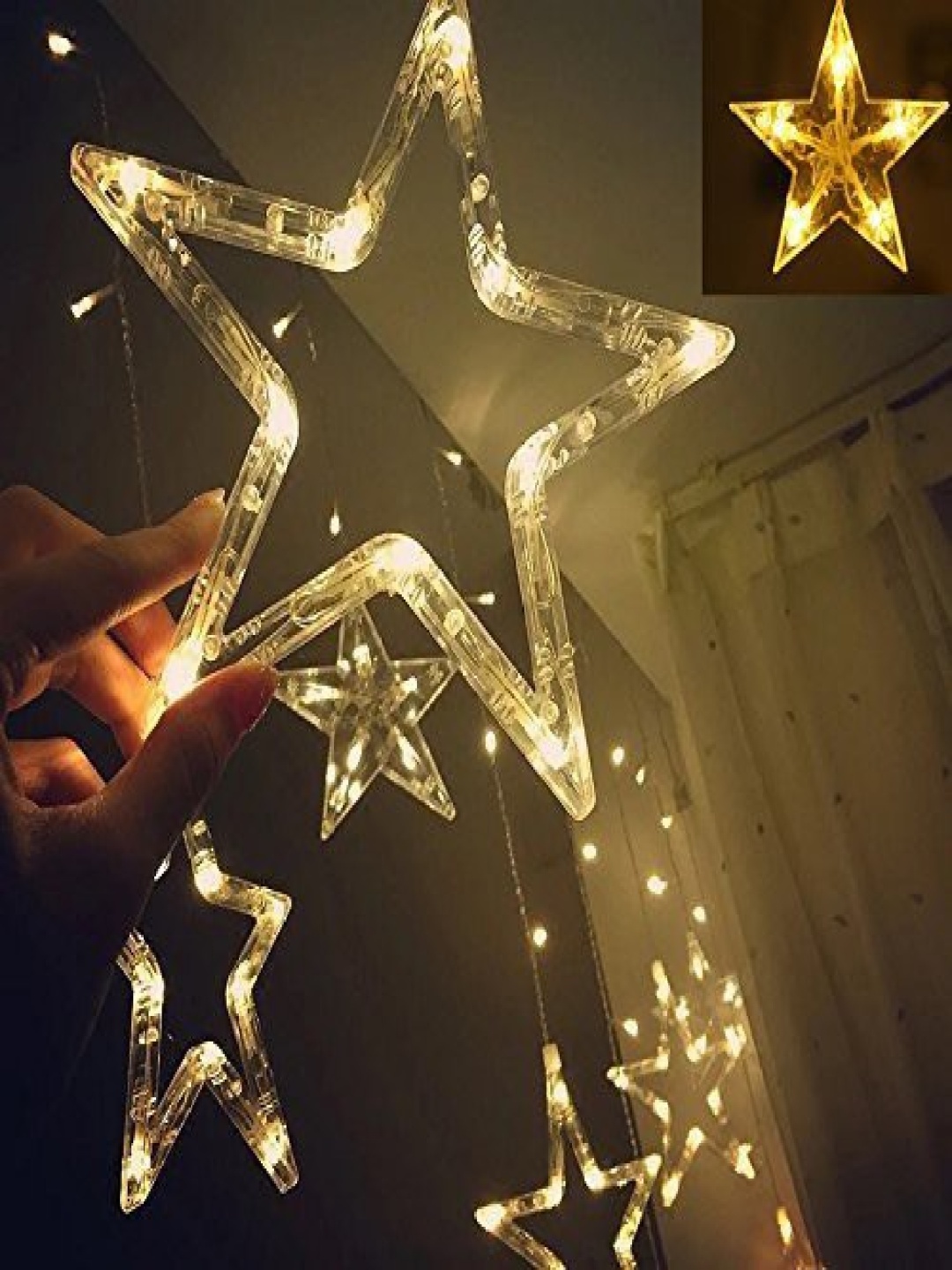 

SPARK WORLD Yellow Star Shaped LED String Light