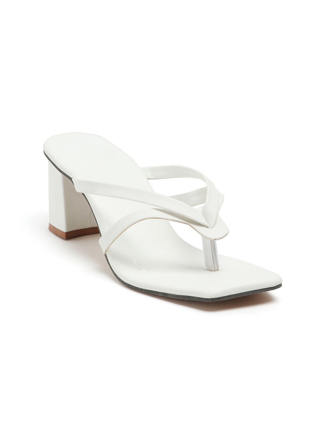 

Fashion Tails Women Strapy Open Toe Block Heel Sandals, White