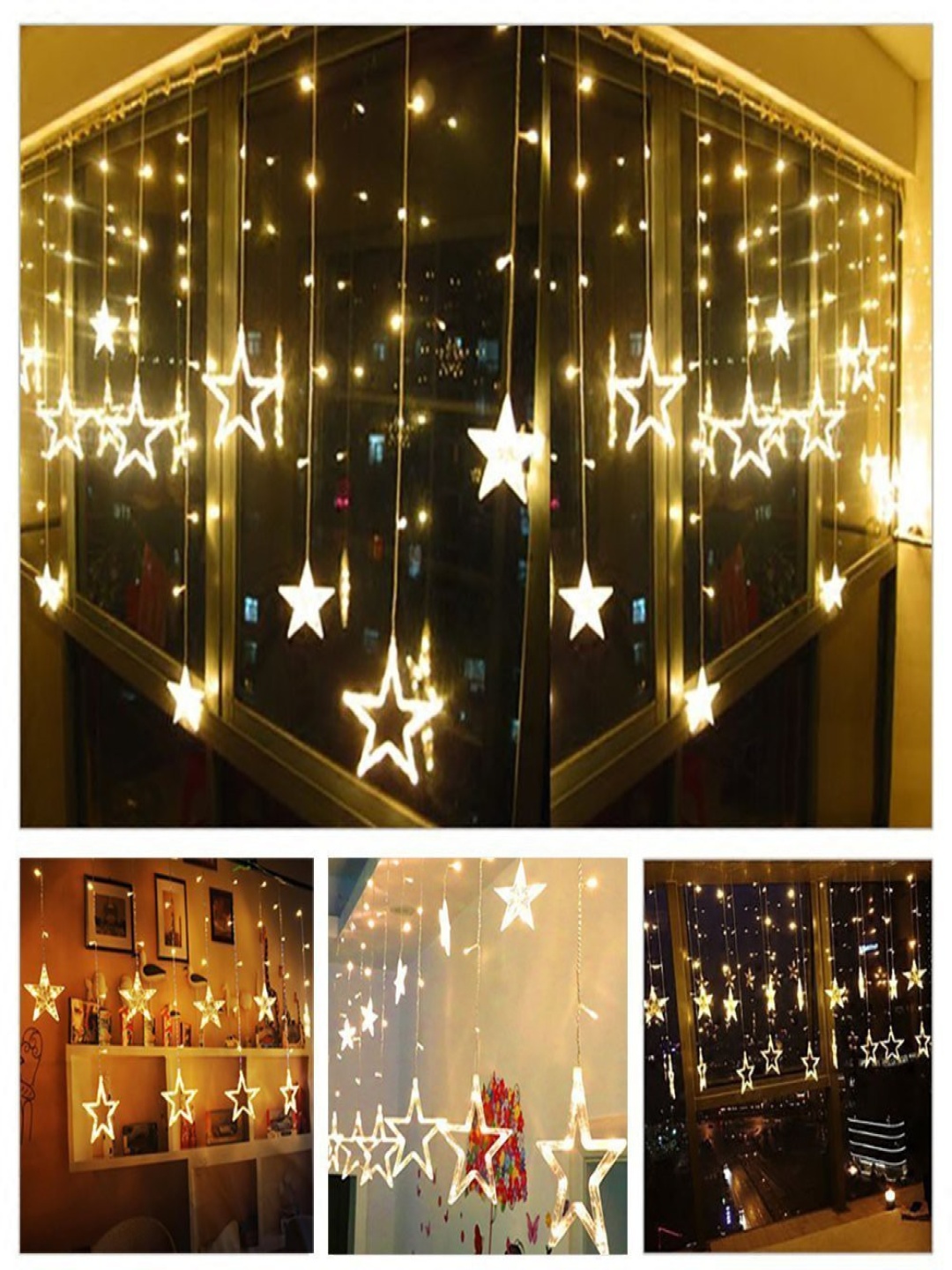 

ENORMITY Yellow 138 Pieces Star Shaped LED String Lights