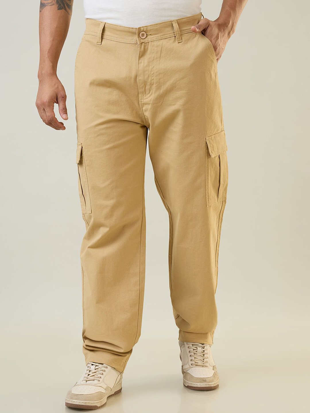 

TIM PARIS Men Cargos Trousers, Khaki