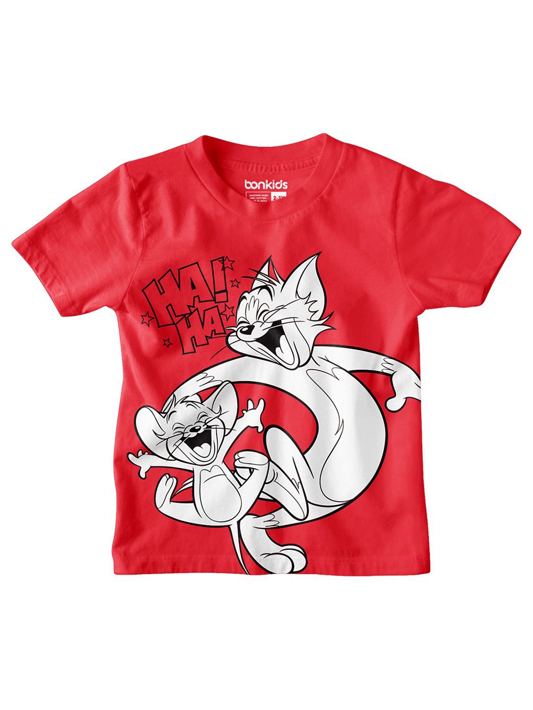 

BONKIDS Boys Printed Applique T-shirt, Red