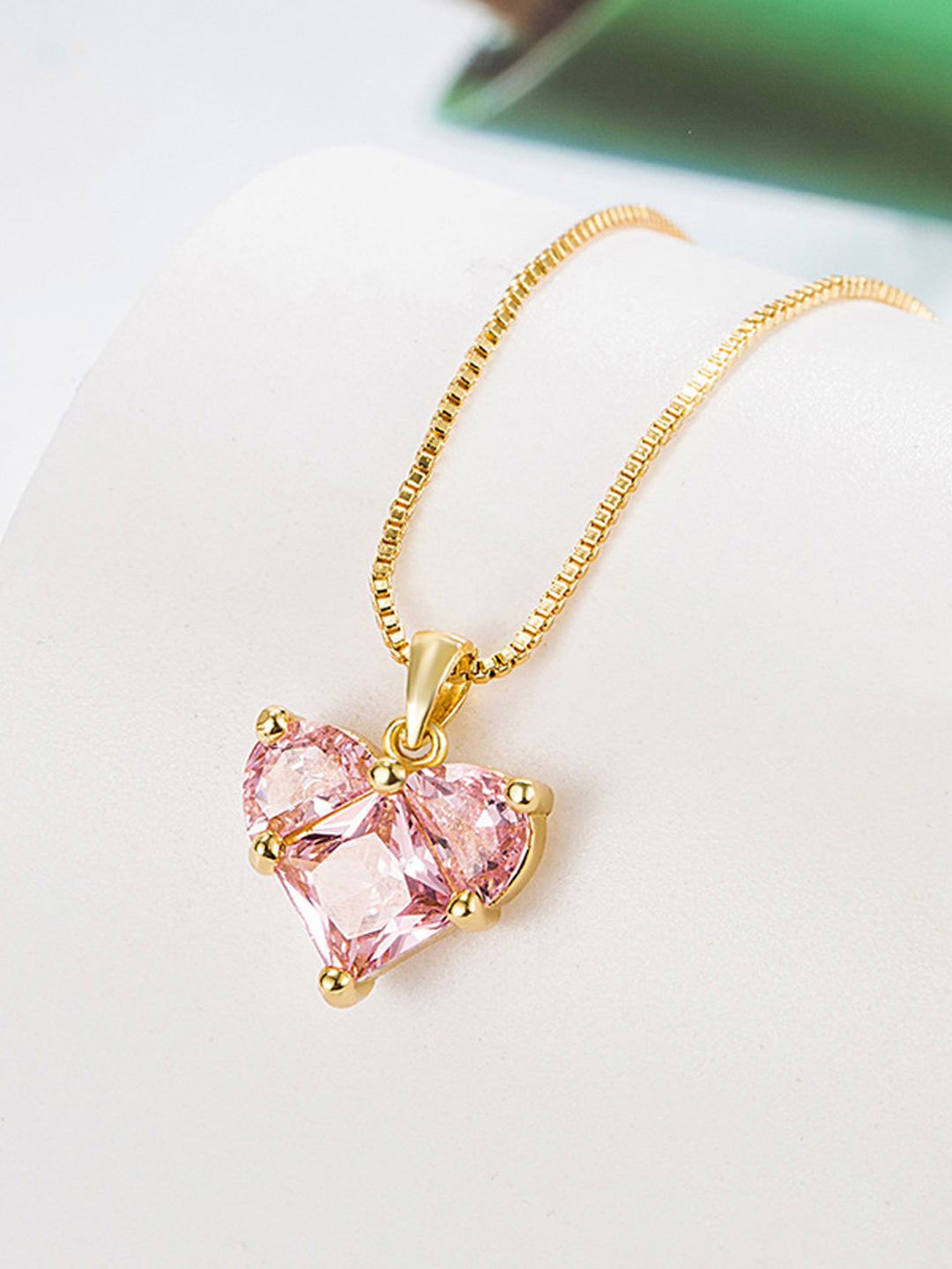 

Jewels Galaxy Gold-Plated Heart Shaped Pendants with Chains