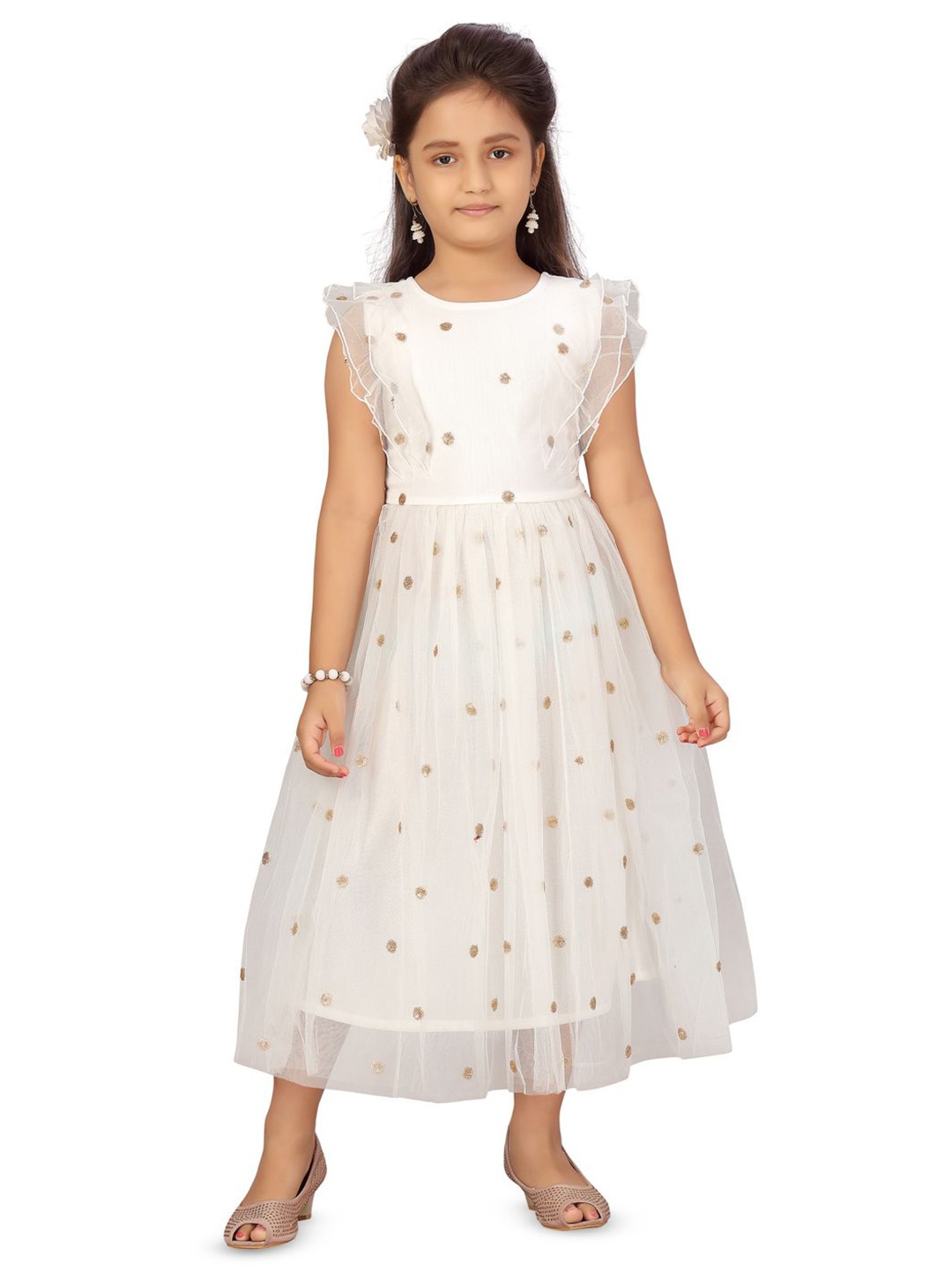 

Sangria Girls Embellished Fit and Flare Dress, White