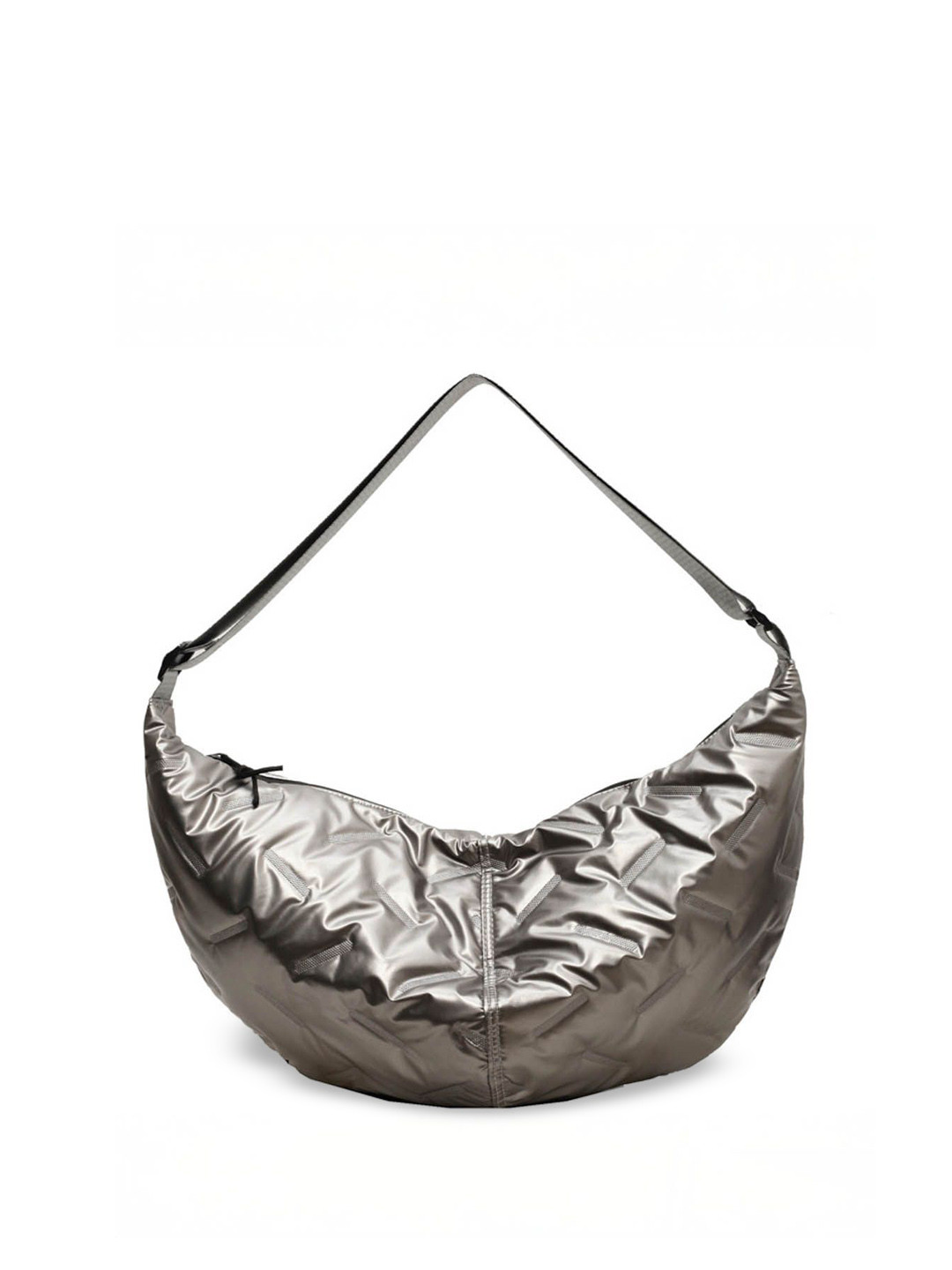

StyleCast Floral Half Moon Shoulder Bag with Quilted, Silver