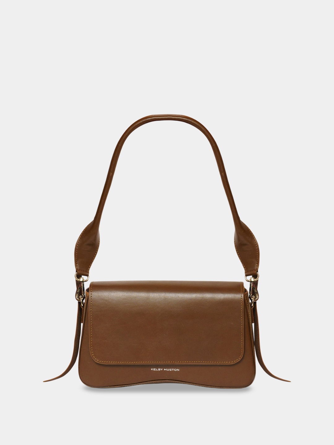 

KELBY HUSTON Leather Structured Shoulder Bag with Tasselled, Brown